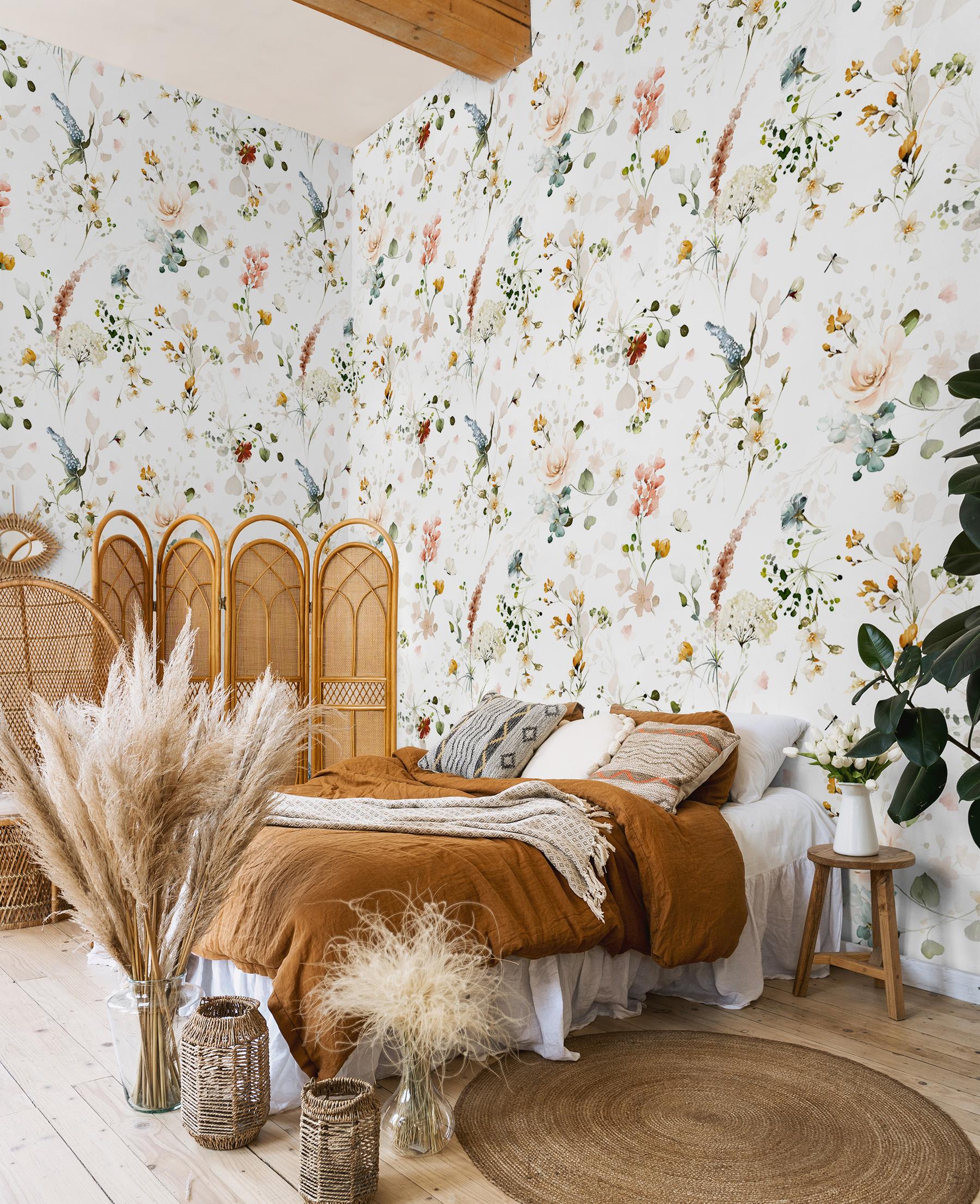 Whimsical Wild Flower Wallpaper Mural