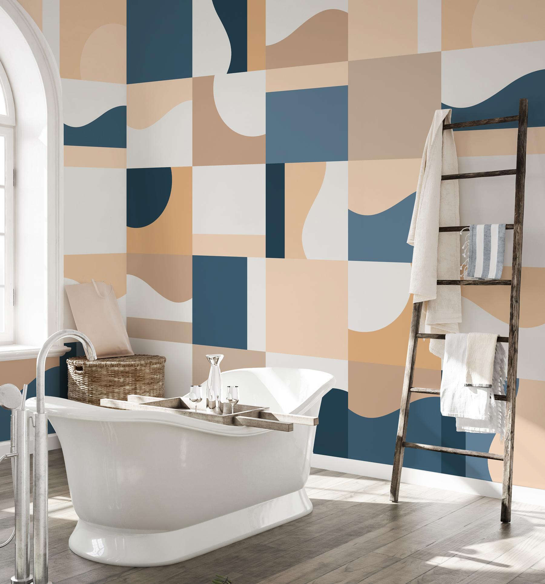 Abstract Colorful Geometric Shapes Wallpaper Mural