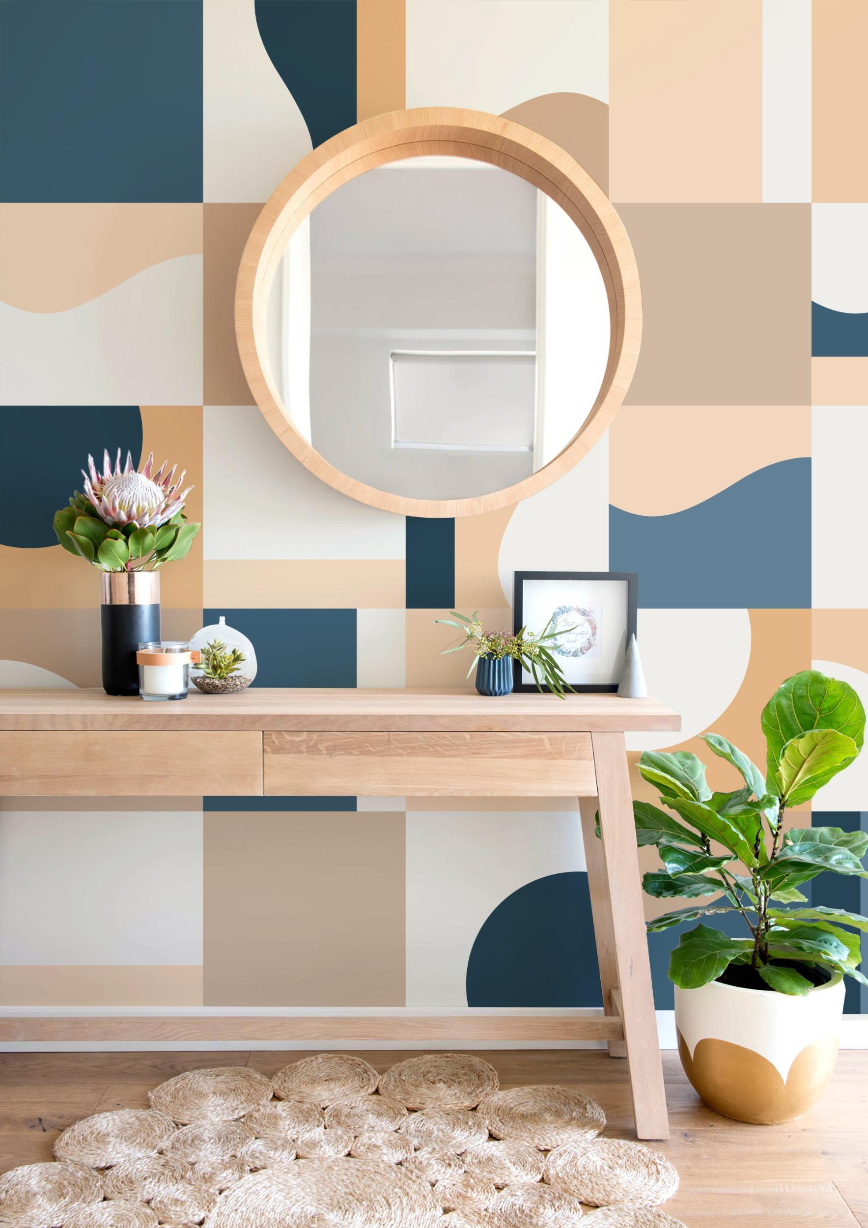 Abstract Colorful Geometric Shapes Wallpaper Mural