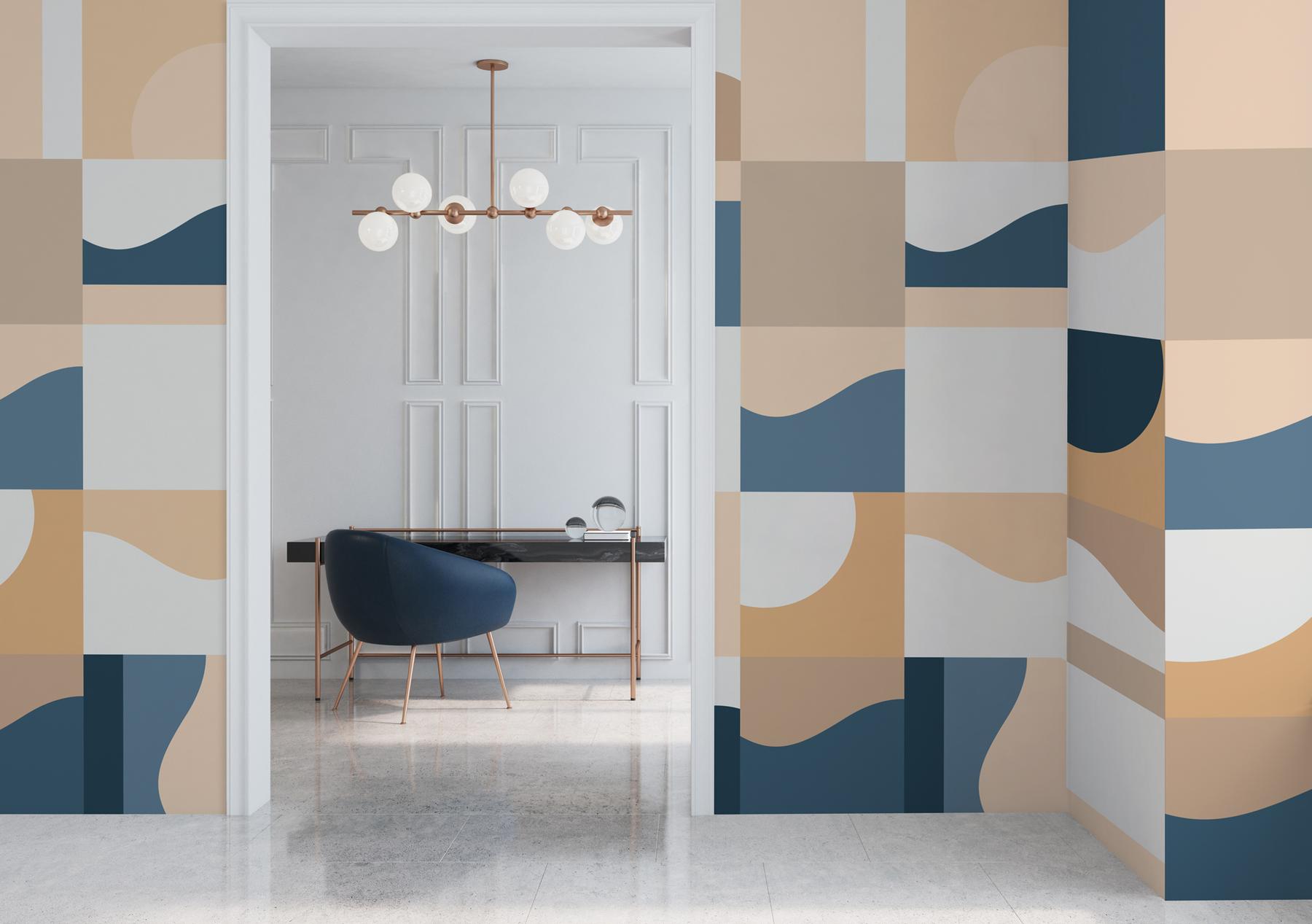 Abstract Colorful Geometric Shapes Wallpaper Mural