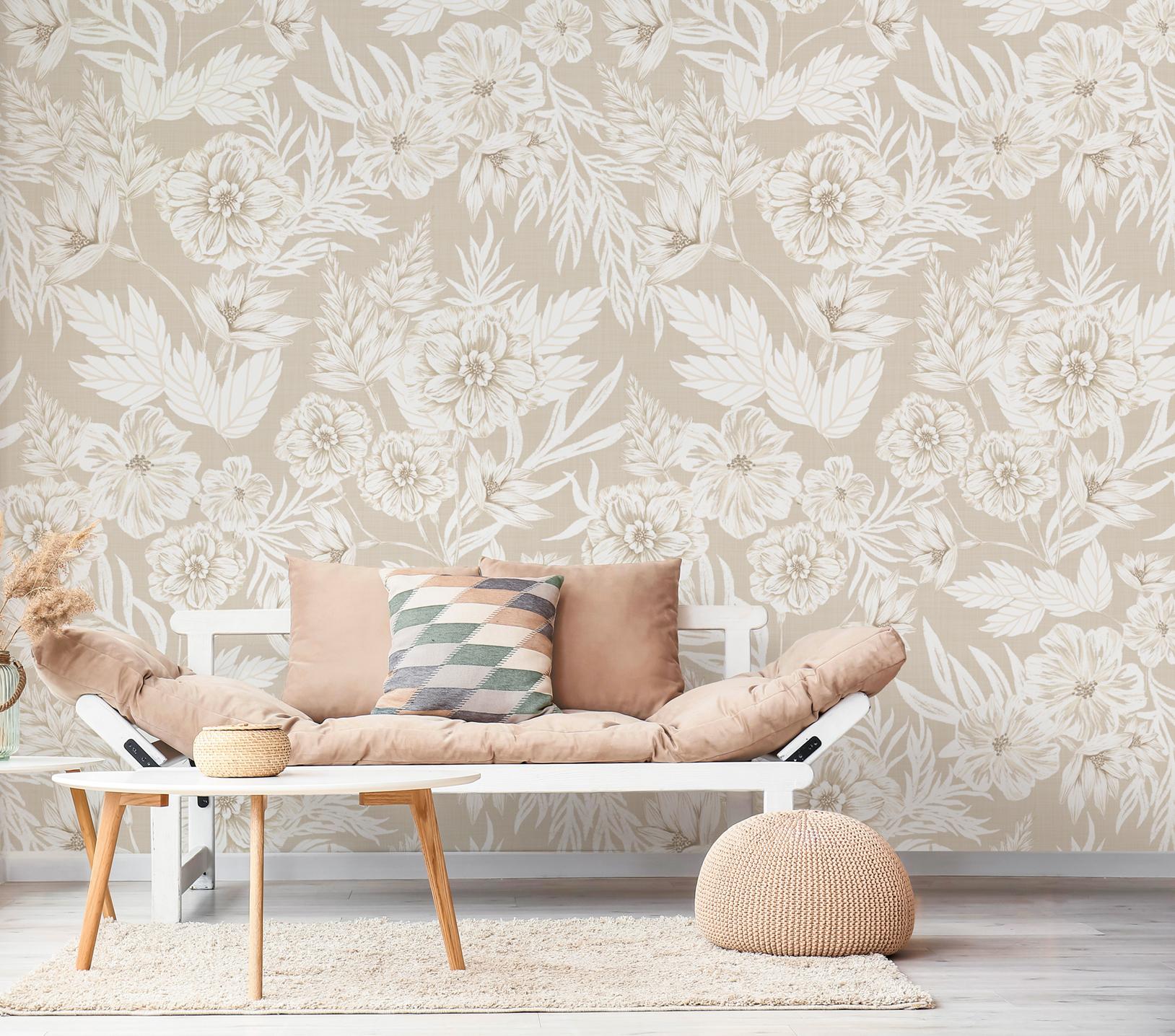 Elegant Watercolor Peony Pattern Wallpaper Mural