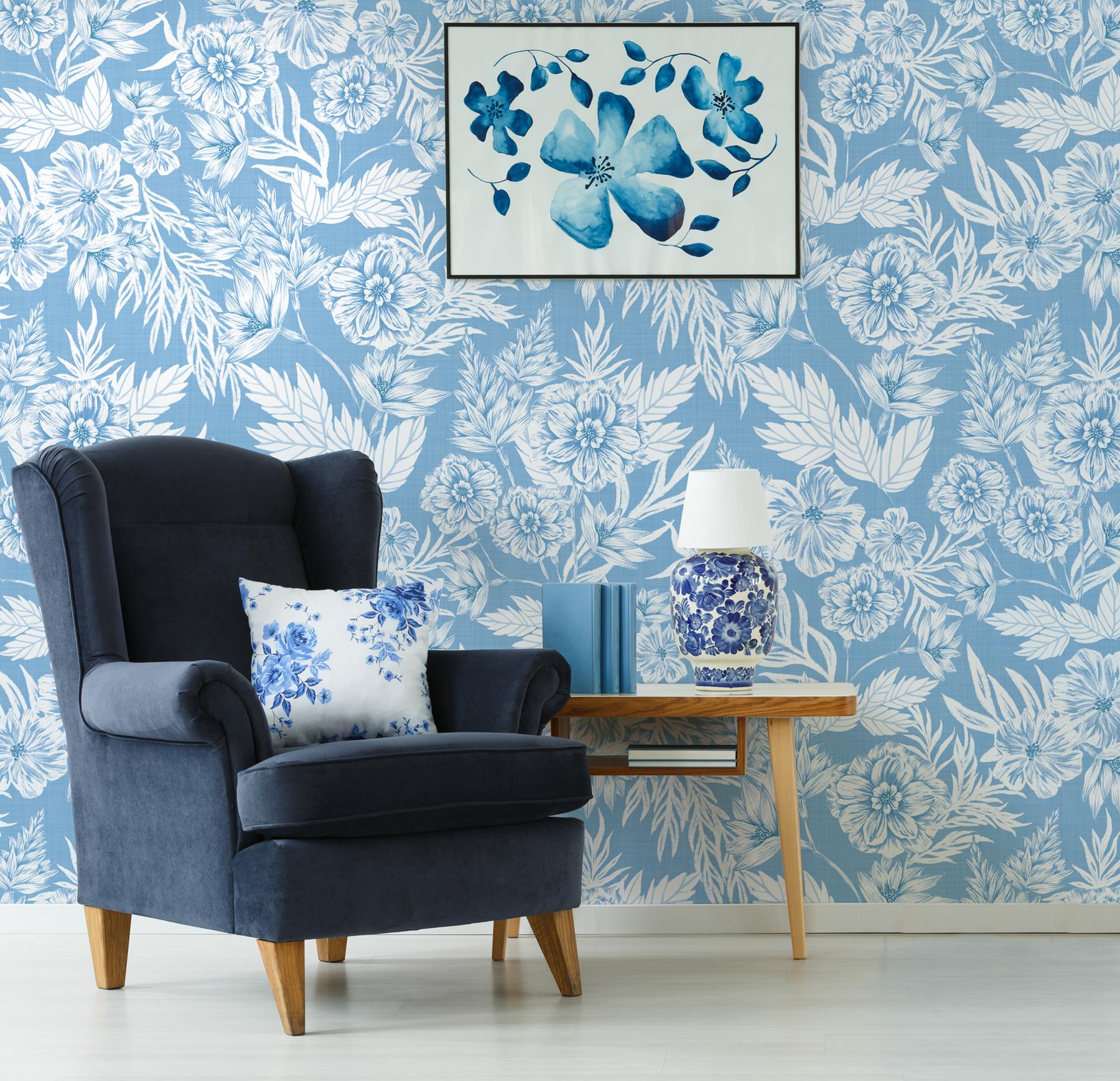 Elegant Watercolor Peony Pattern Wallpaper Mural