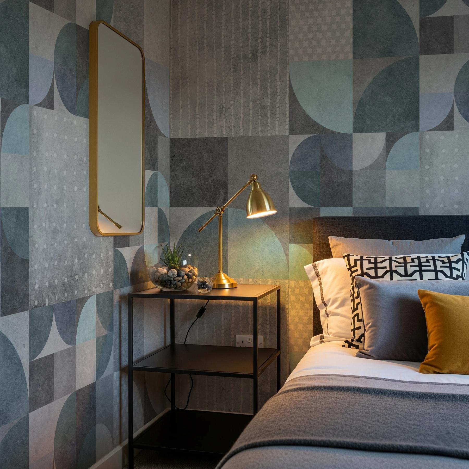 Abstract Soft Cement Geometric Wallpaper Mural