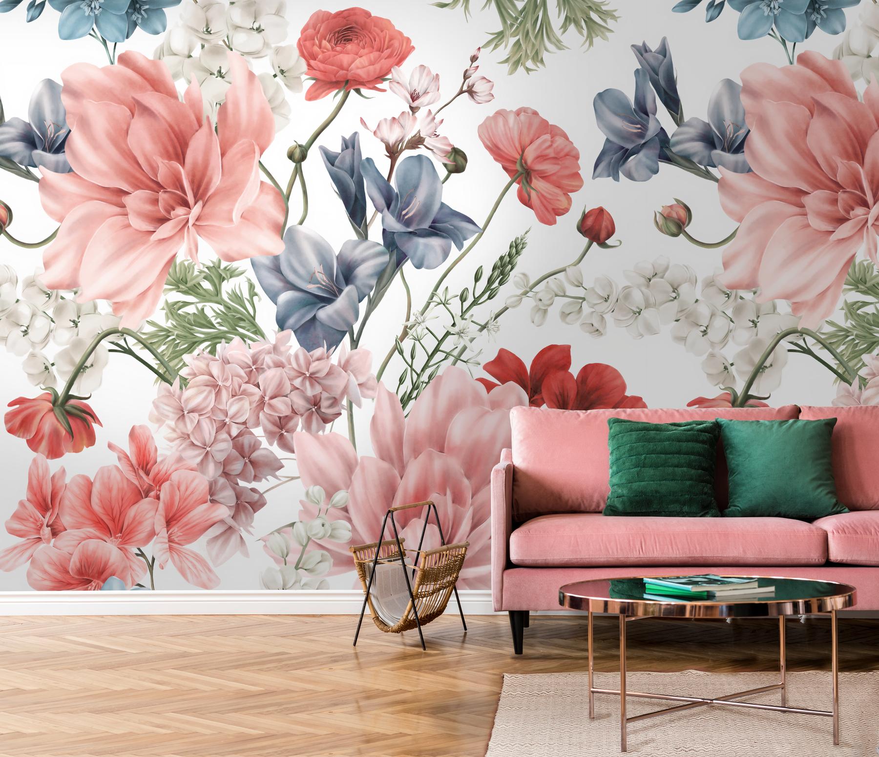 Girls Room Flower Bouquet Wallpaper Mural