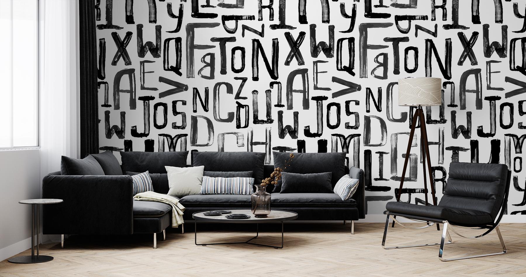 Artistic Graffiti Alphabet Wallpaper Mural