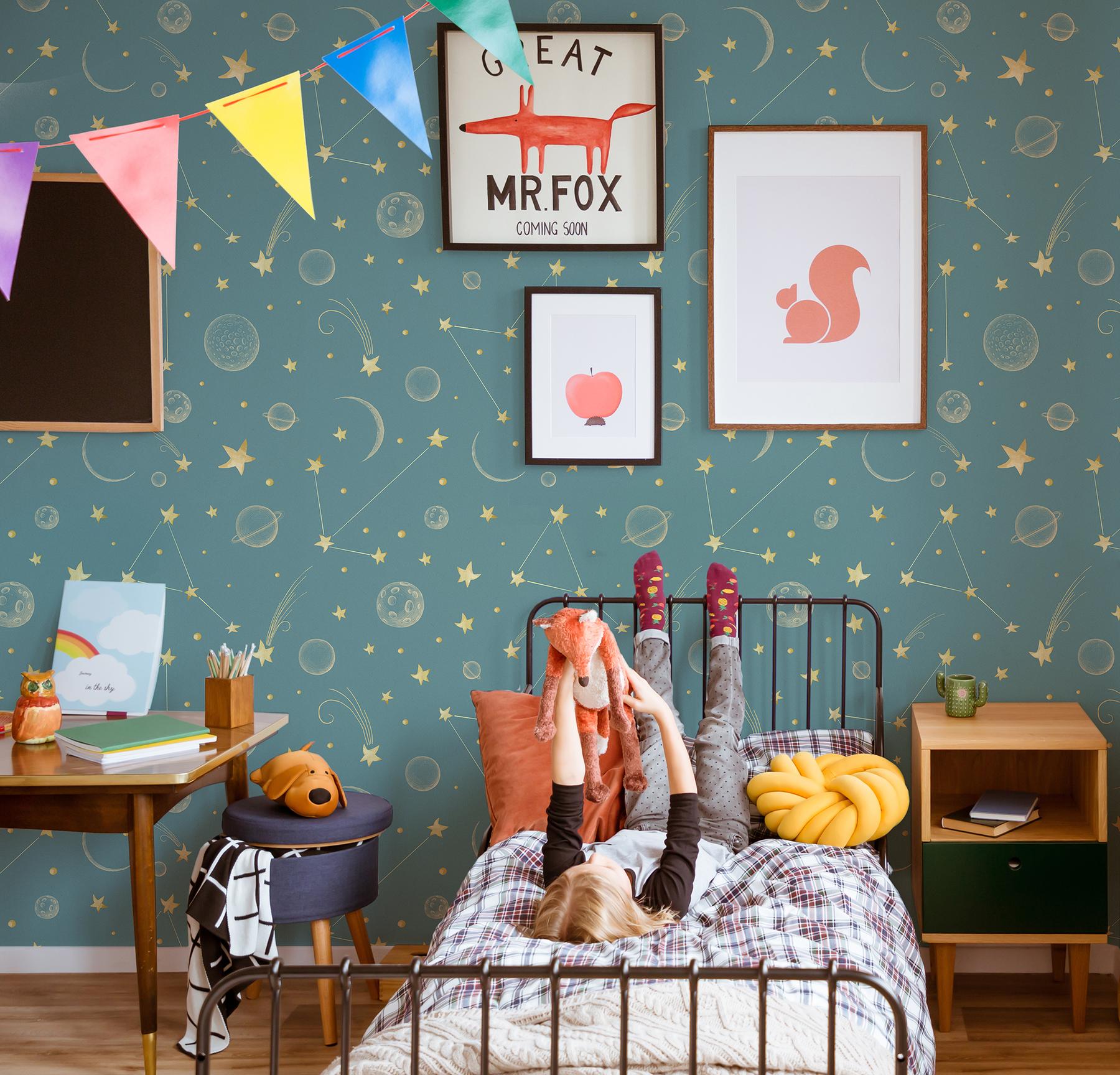 Watercolor Celestial Star Map Wallpaper Mural