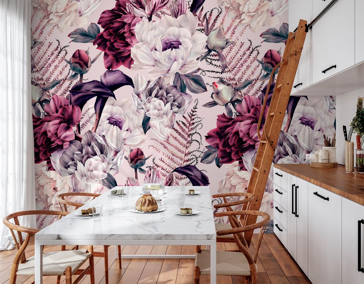 Artistic Watercolor Peony Wallpaper Mural