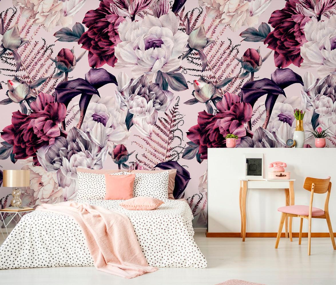 Artistic Watercolor Peony Wallpaper Mural