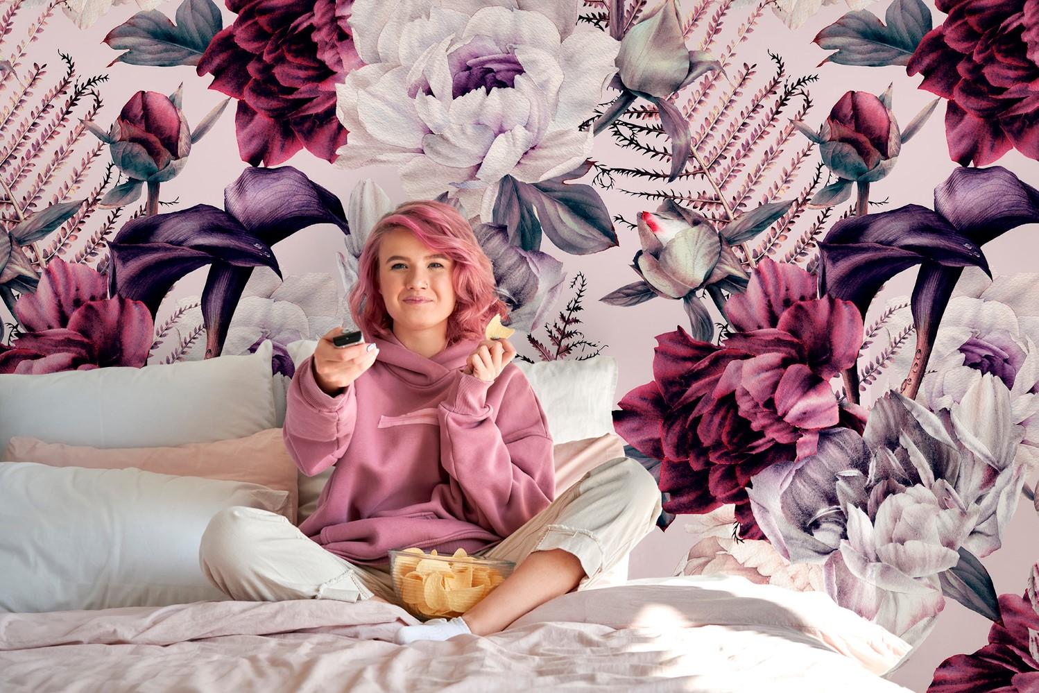 Artistic Watercolor Peony Wallpaper Mural