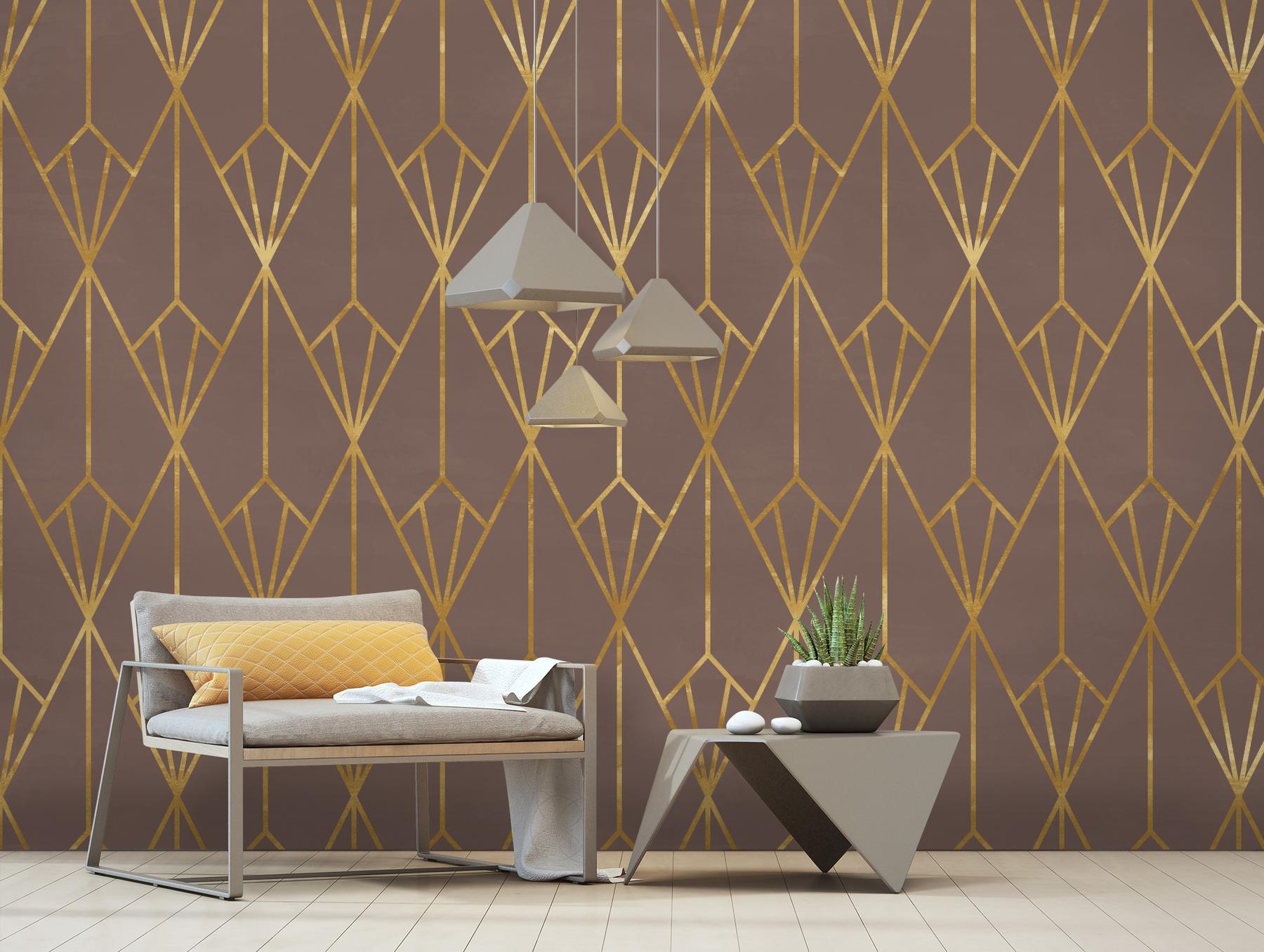 Elegant Art Deco Geometric Wallpaper Mural