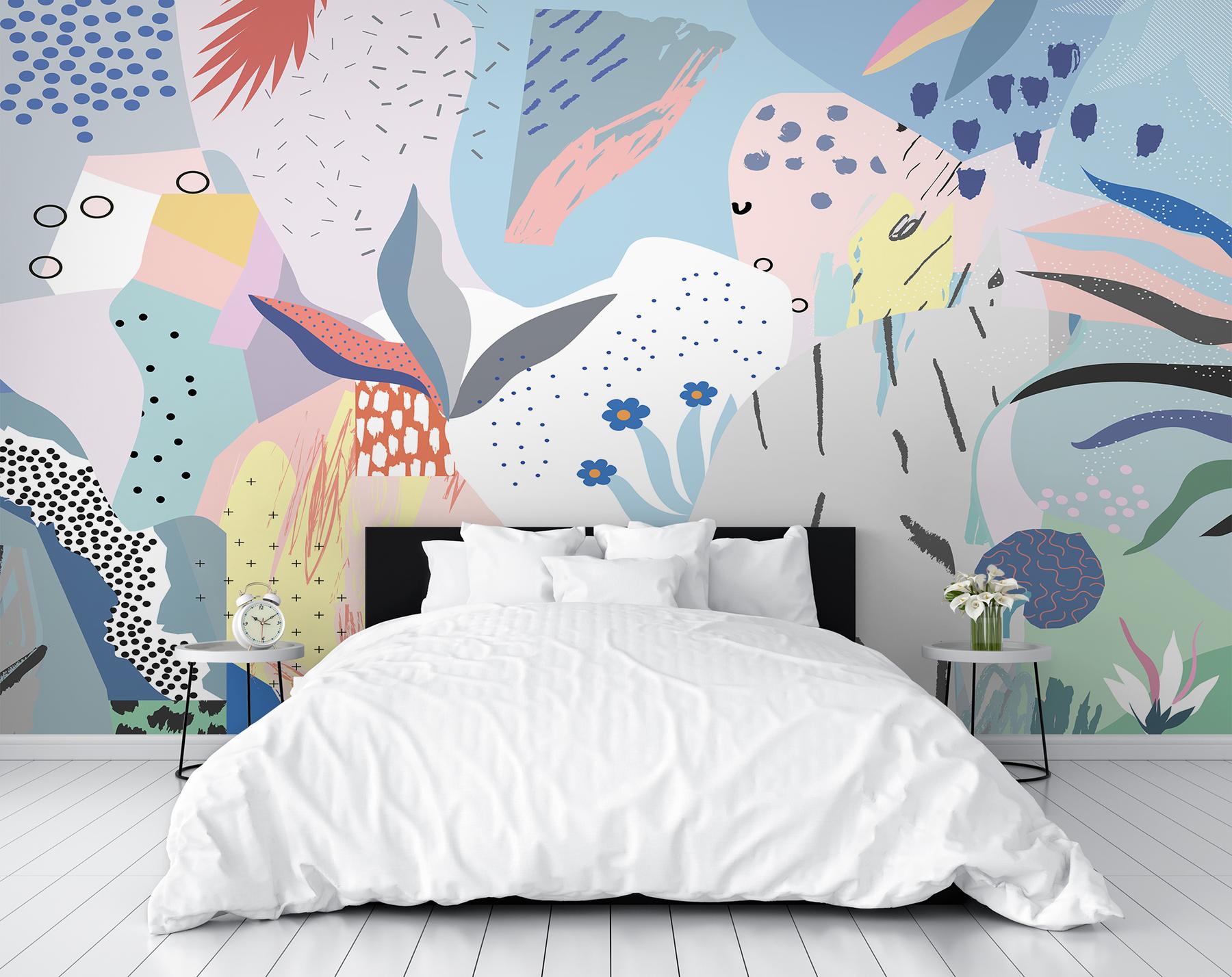 Abstract Modern Shapes Wallpaper Mural