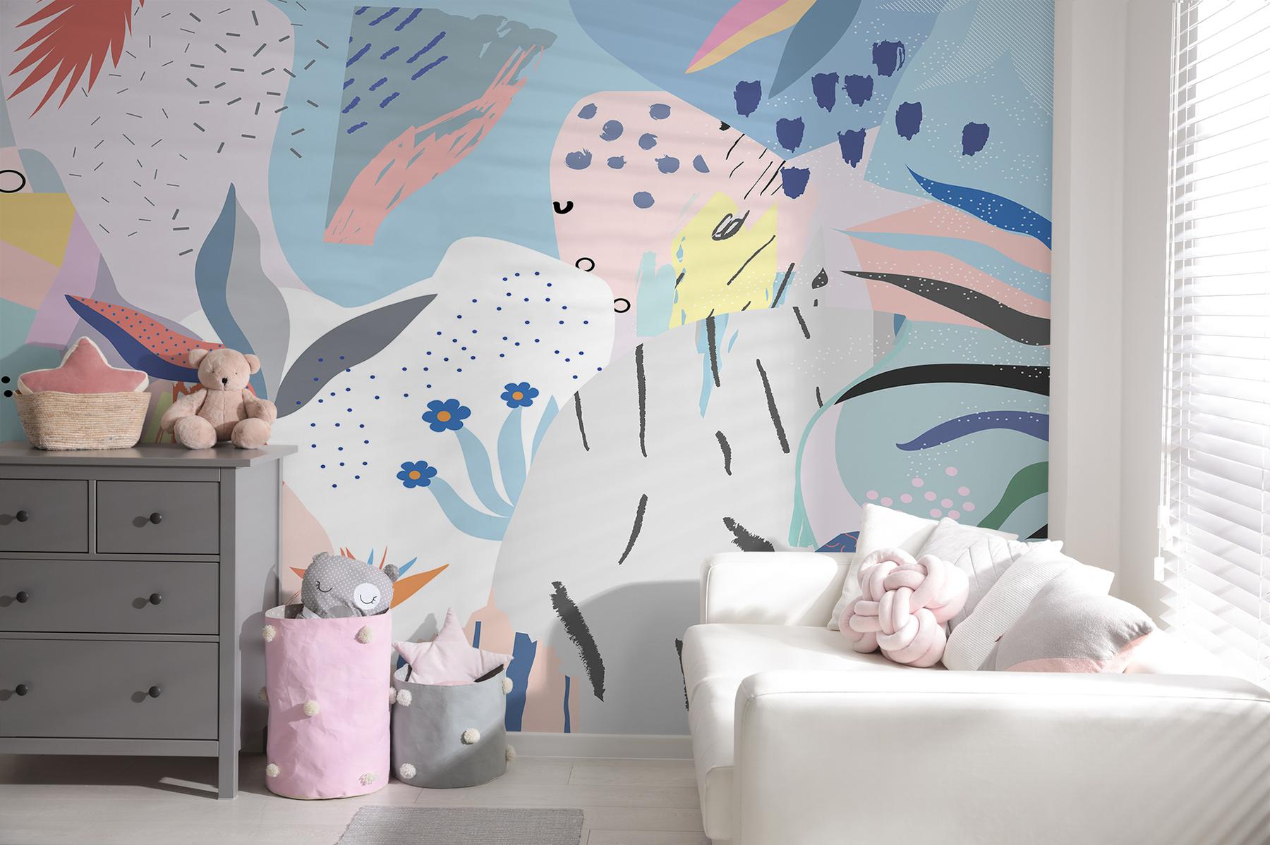 Abstract Modern Shapes Wallpaper Mural