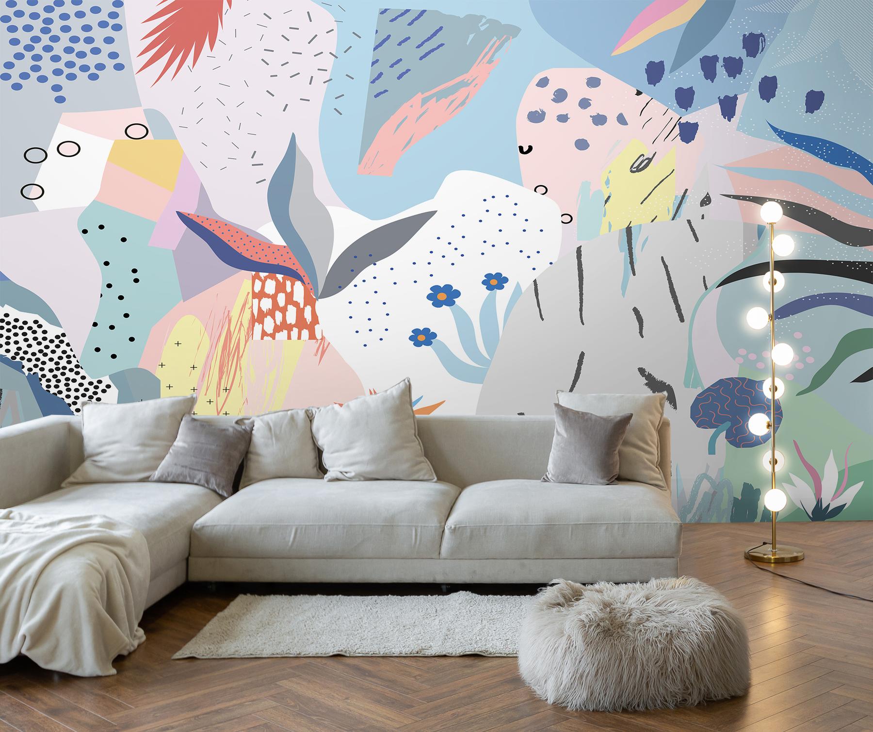 Abstract Modern Shapes Wallpaper Mural
