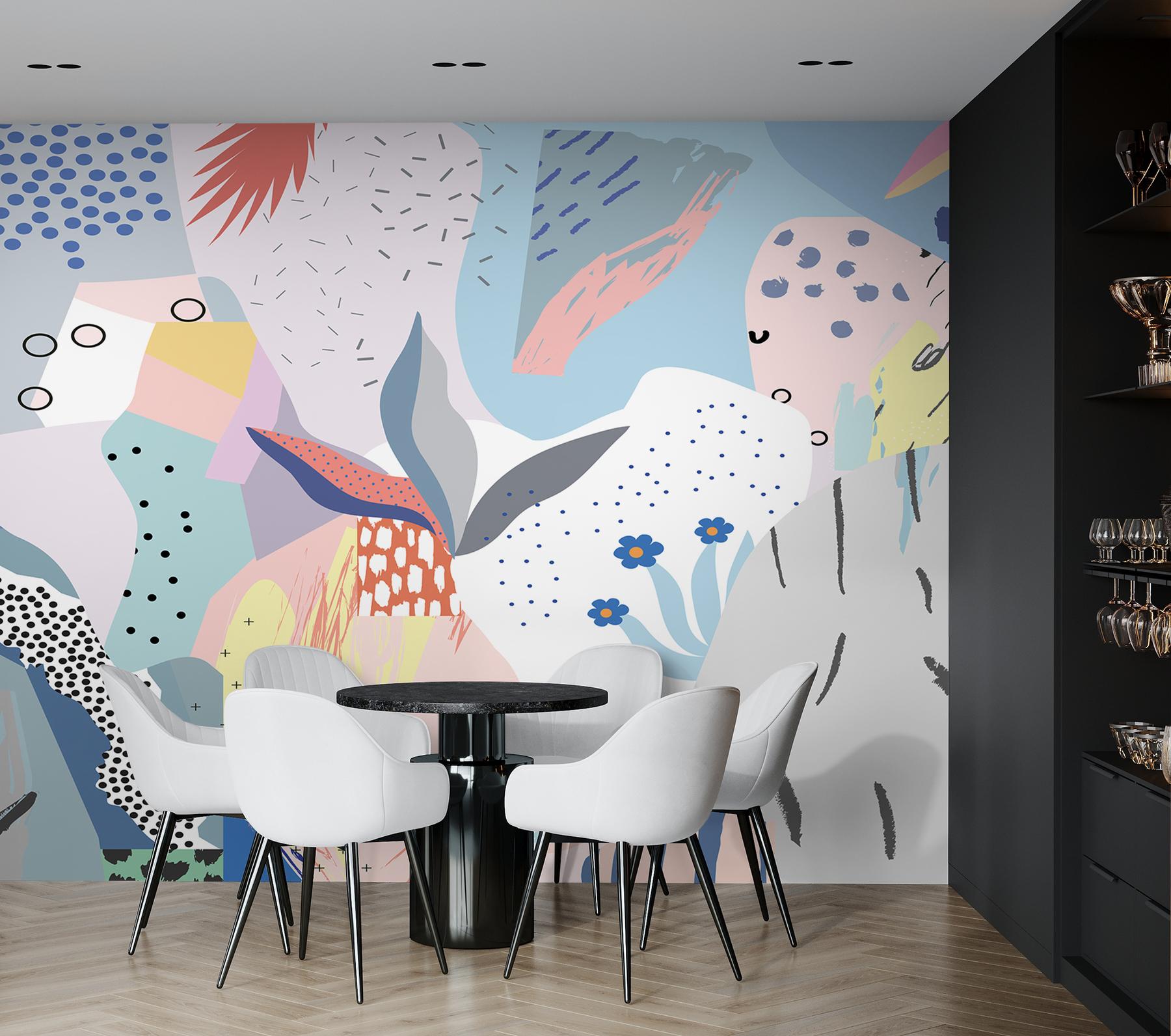 Abstract Modern Shapes Wallpaper Mural