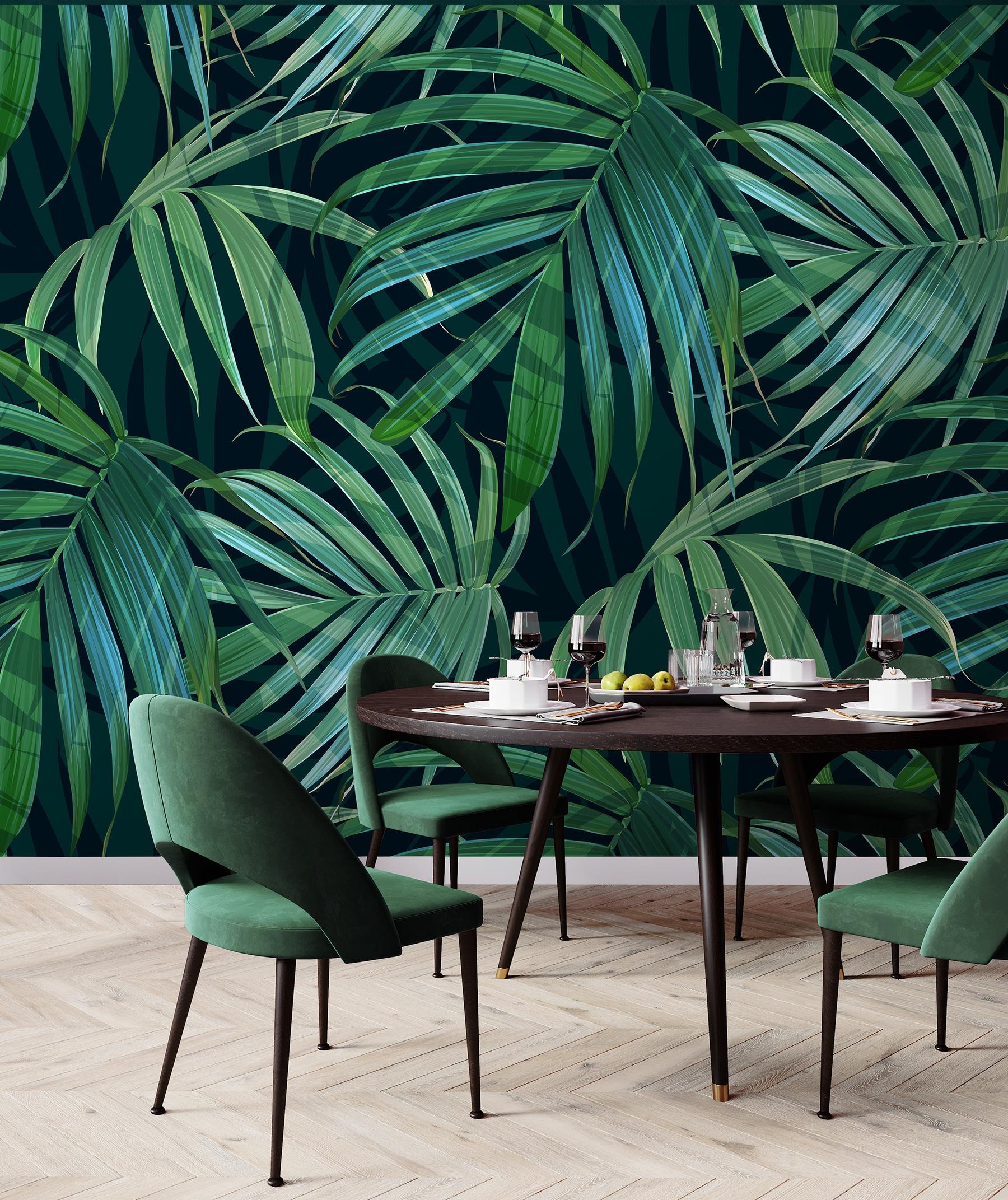 Lush Tropical Palm Fronds Wallpaper Mural