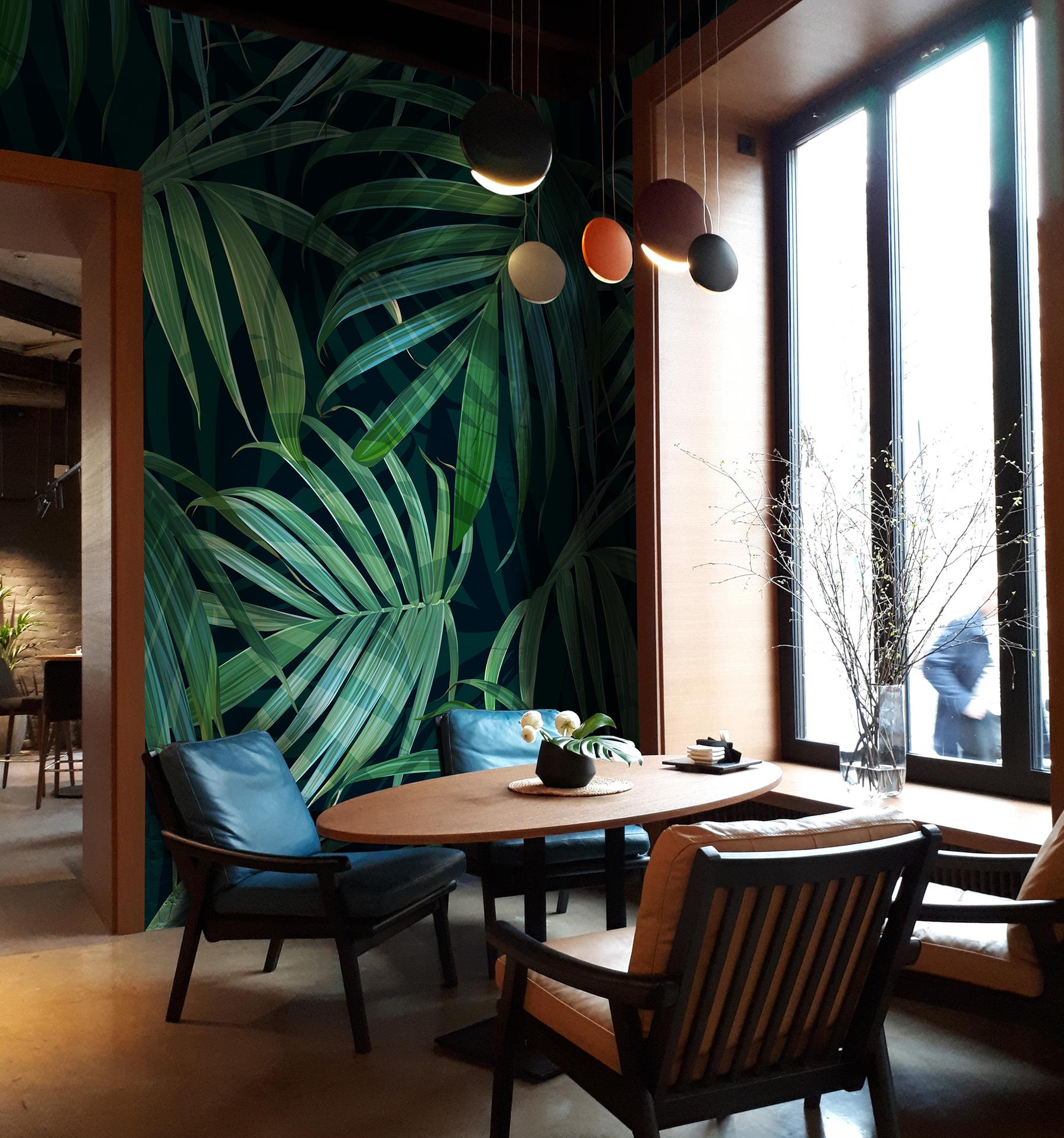 Lush Tropical Palm Fronds Wallpaper Mural