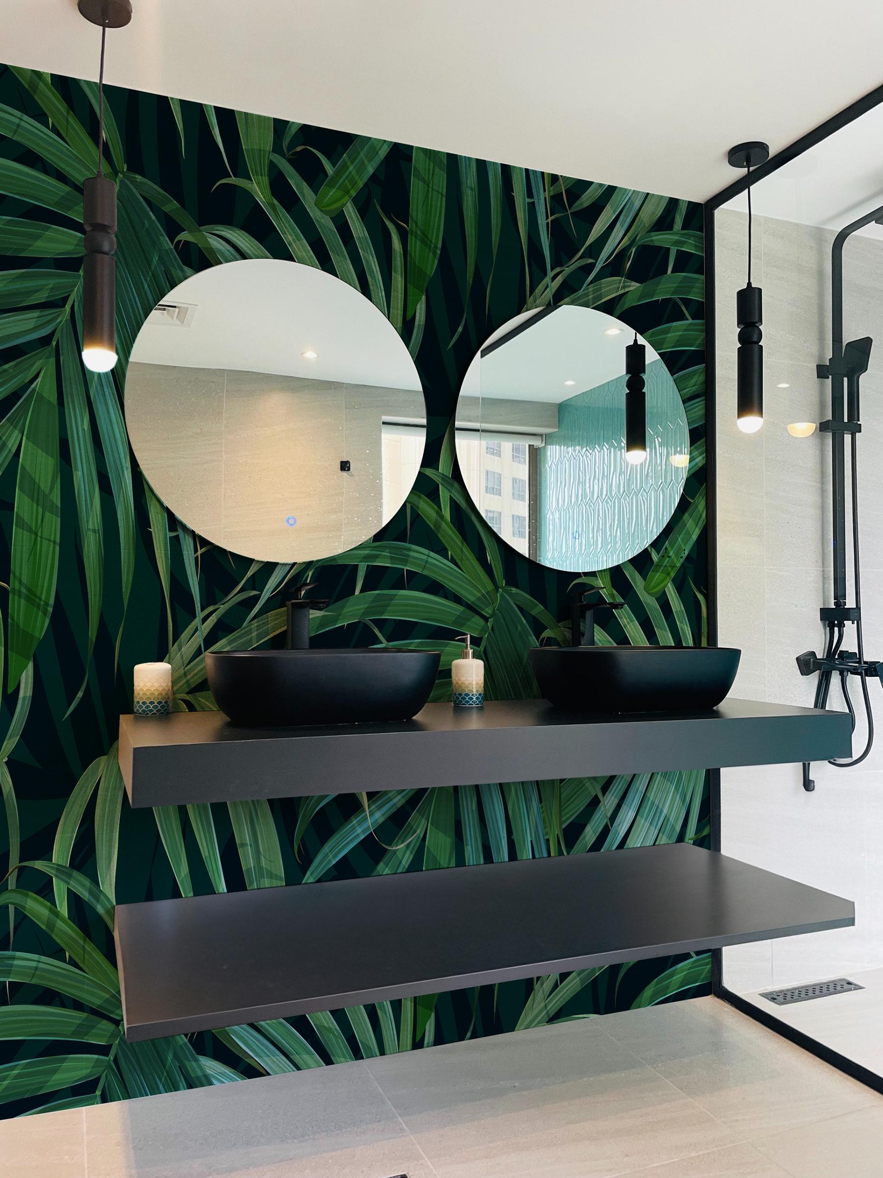 Lush Tropical Palm Fronds Wallpaper Mural