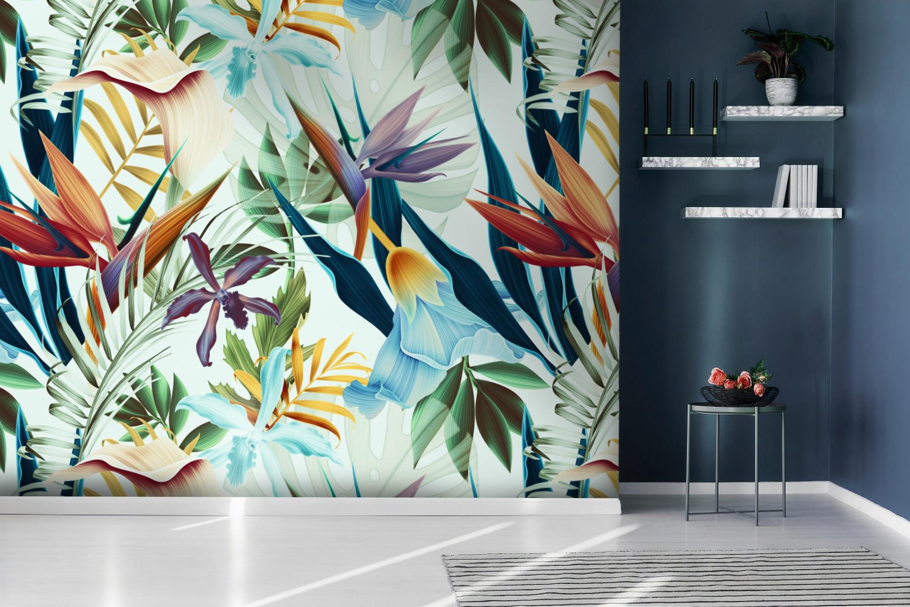 Vibrant Exotic Leaves Paradise Wallpaper Mural