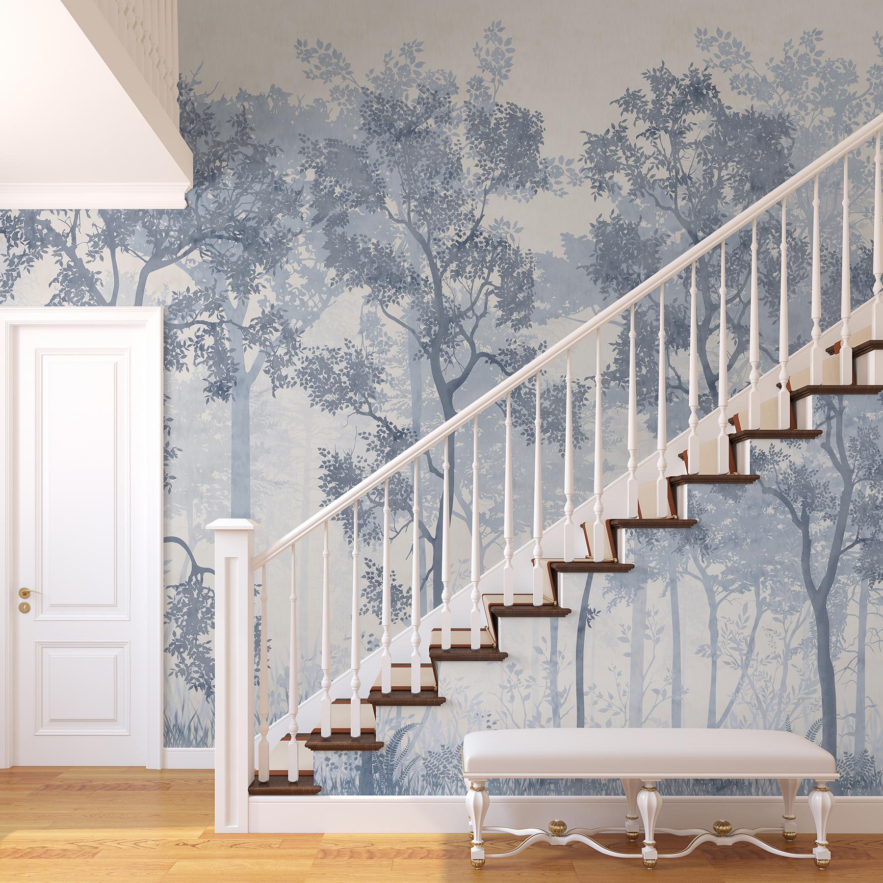 Tranquil Dawn Forest Wallpaper Mural
