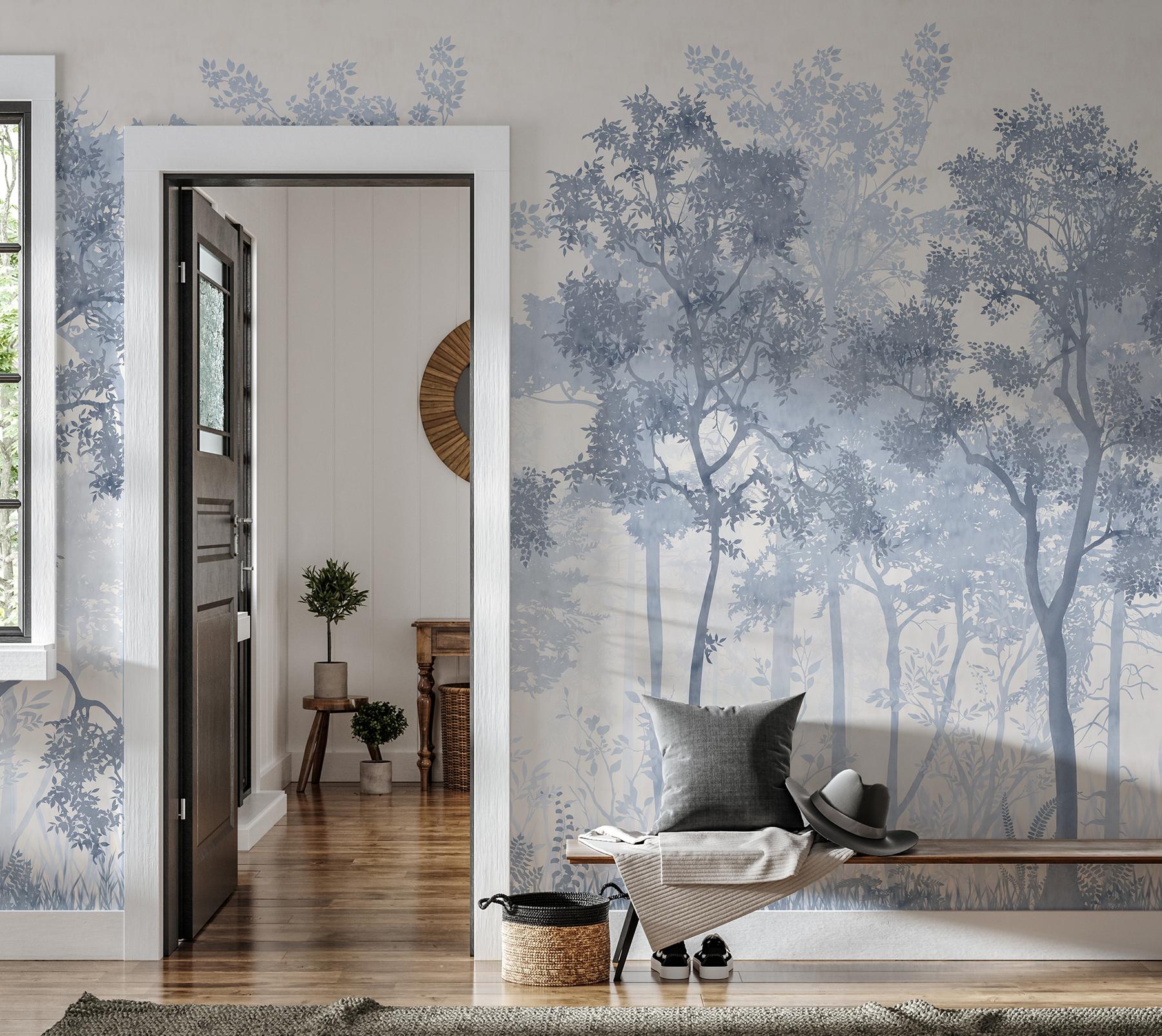 Tranquil Dawn Forest Wallpaper Mural