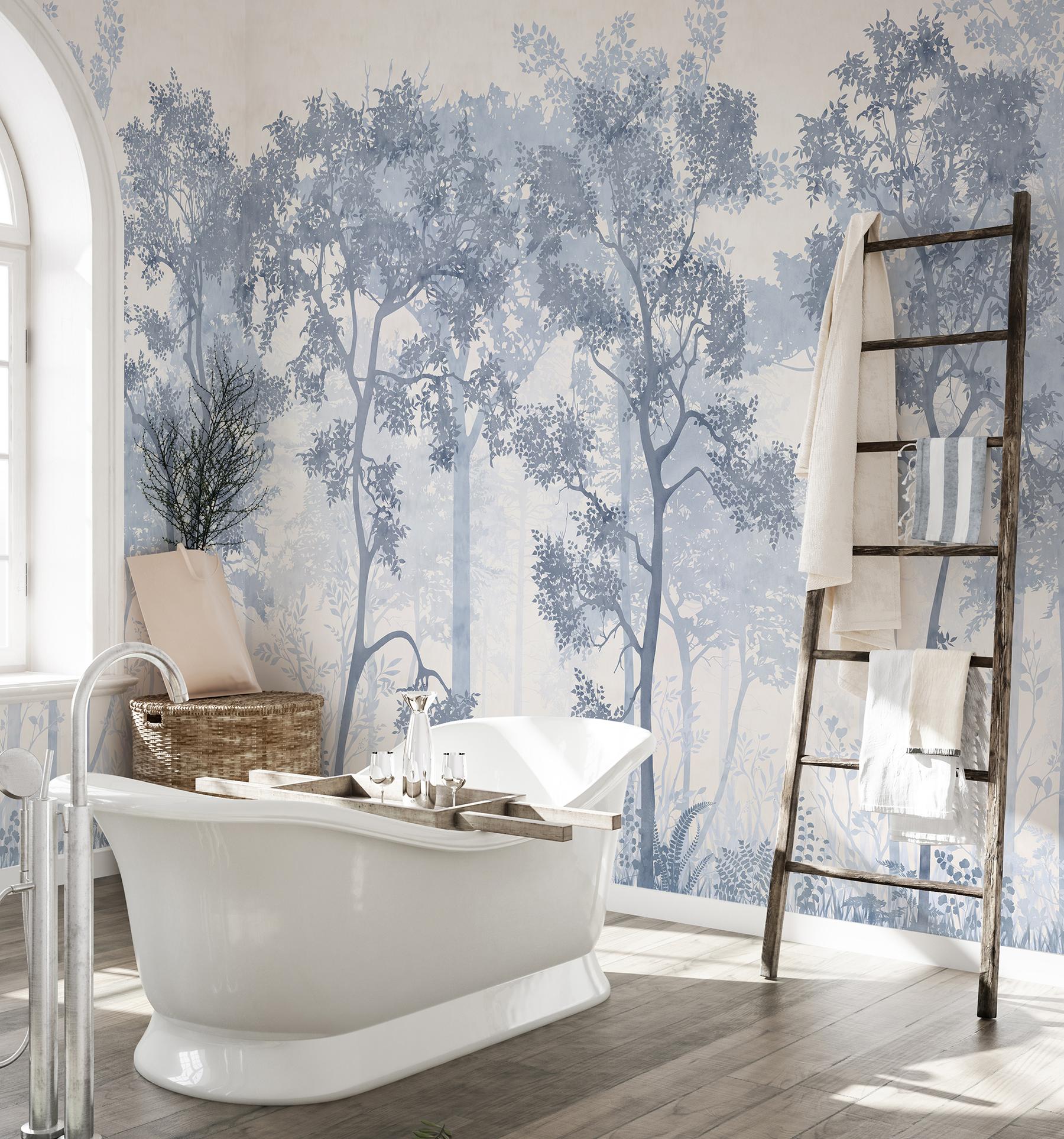 Tranquil Dawn Forest Wallpaper Mural