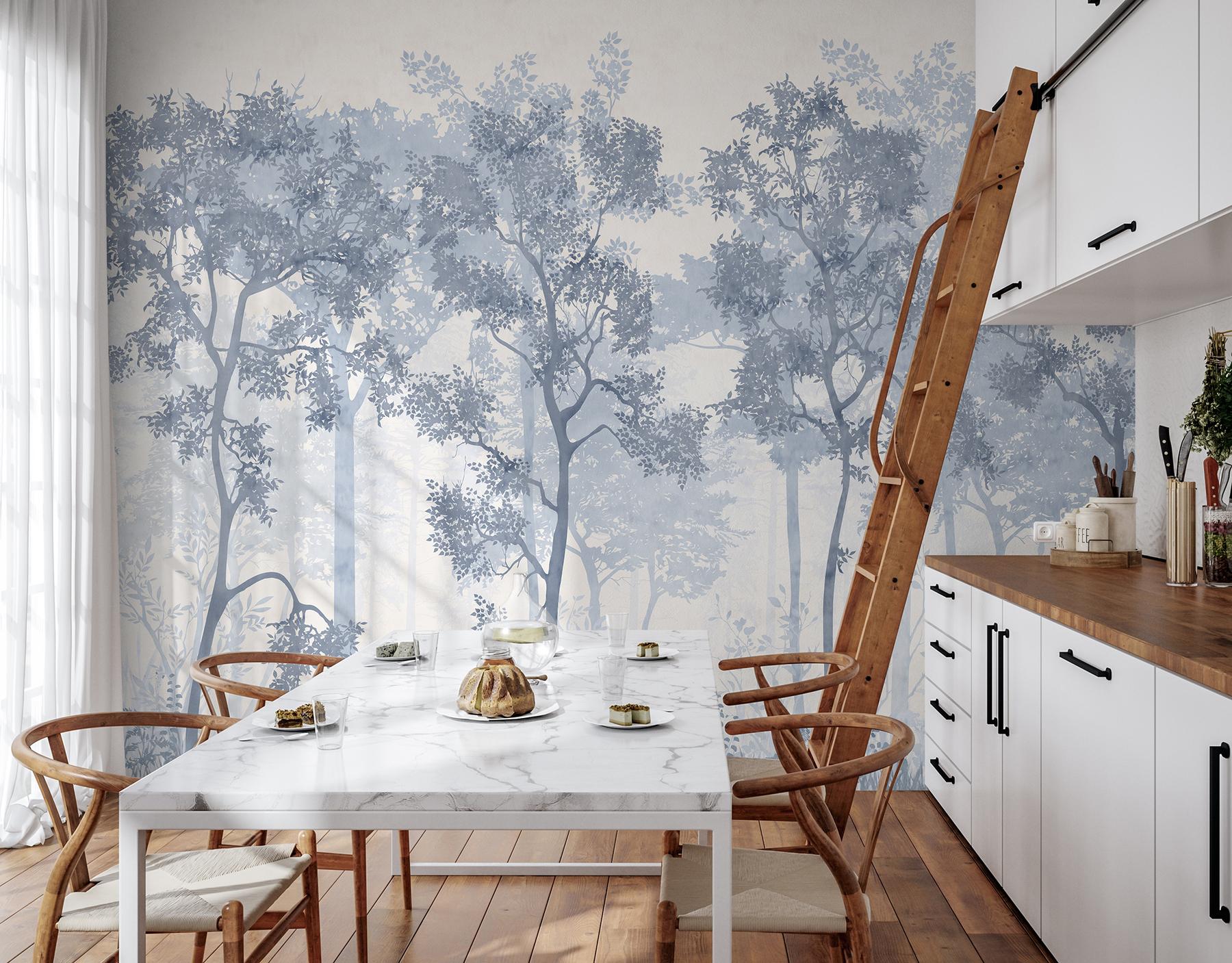 Tranquil Dawn Forest Wallpaper Mural