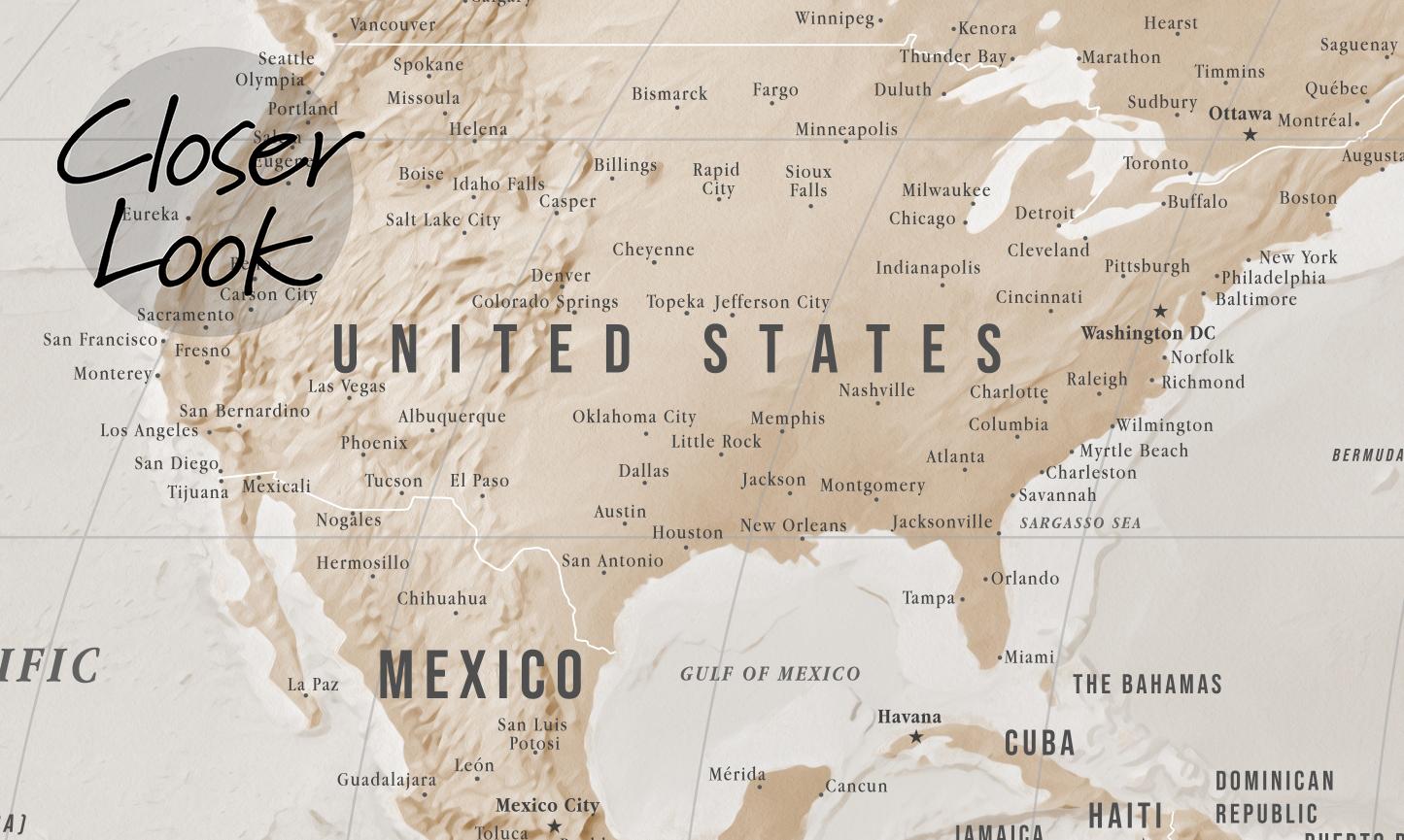 Global Geographic  World Map Wallpaper Mural
