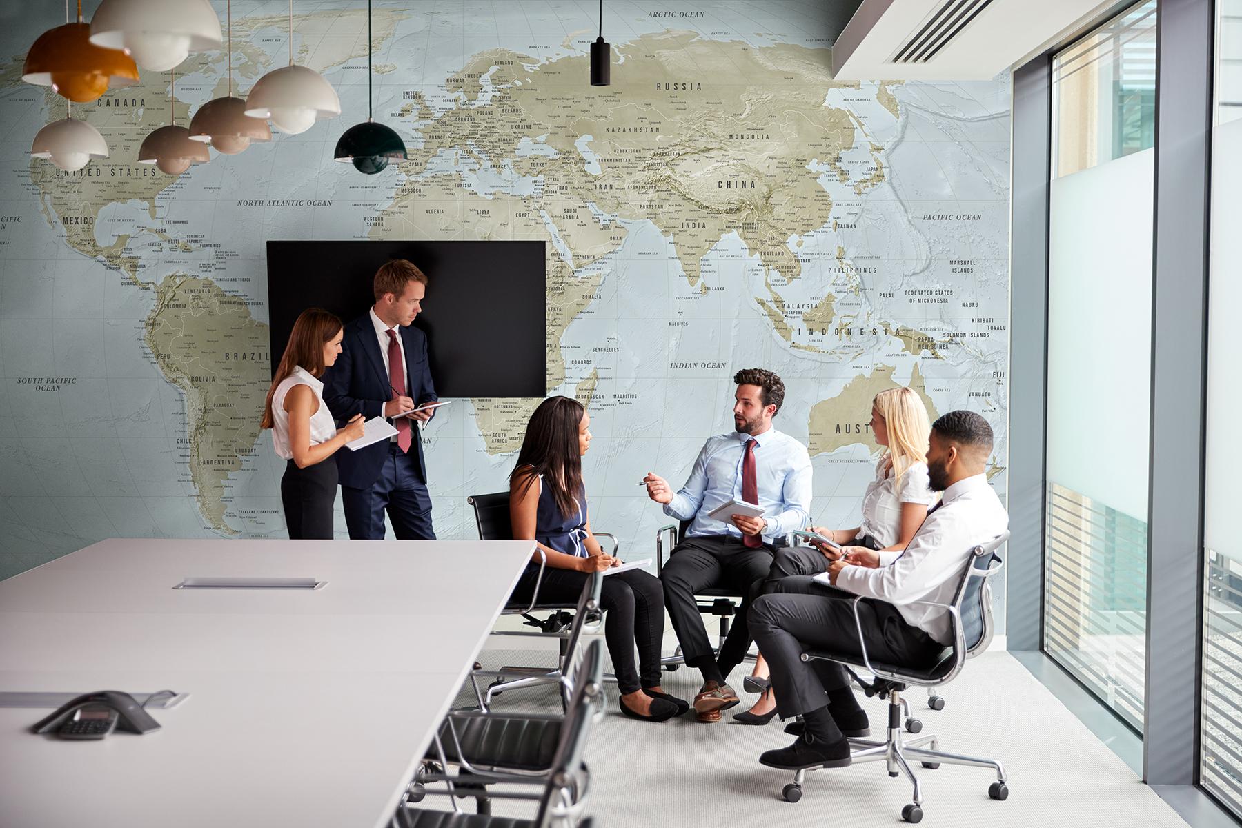 Global Geographic  World Map Wallpaper Mural