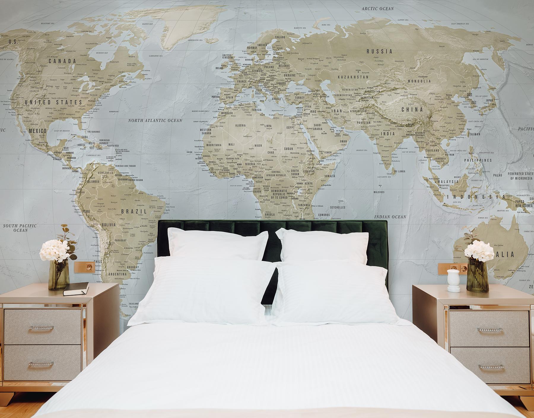 Global Geographic  World Map Wallpaper Mural