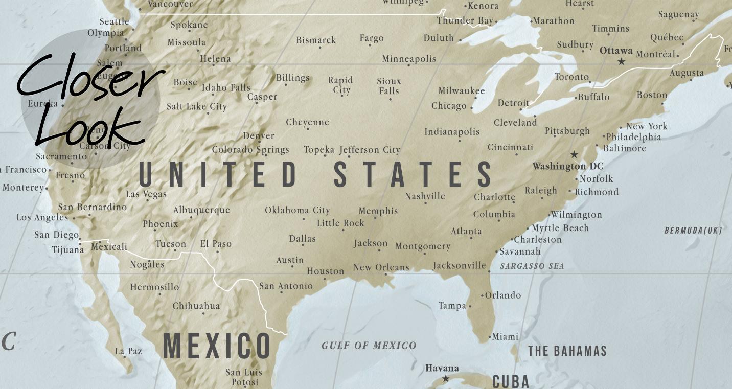 Global Geographic  World Map Wallpaper Mural