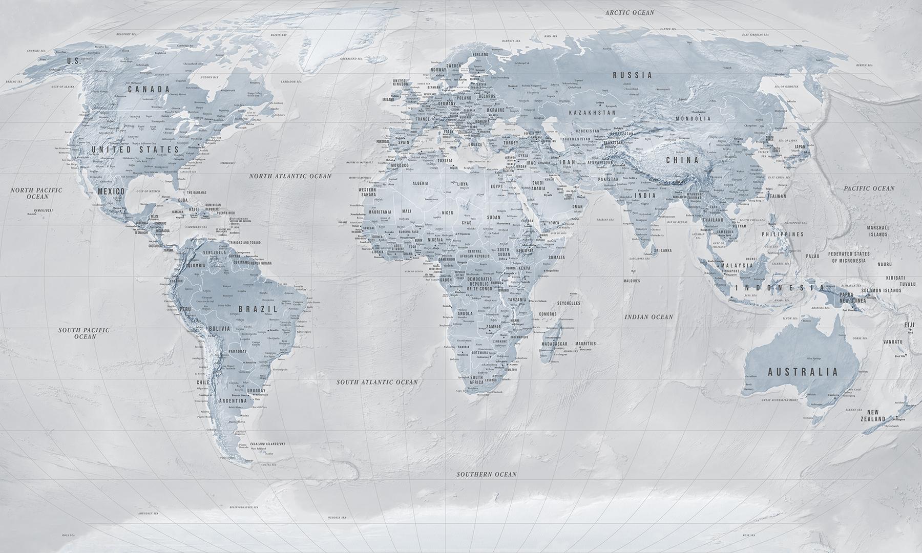 Global Geographic  World Map Wallpaper Mural