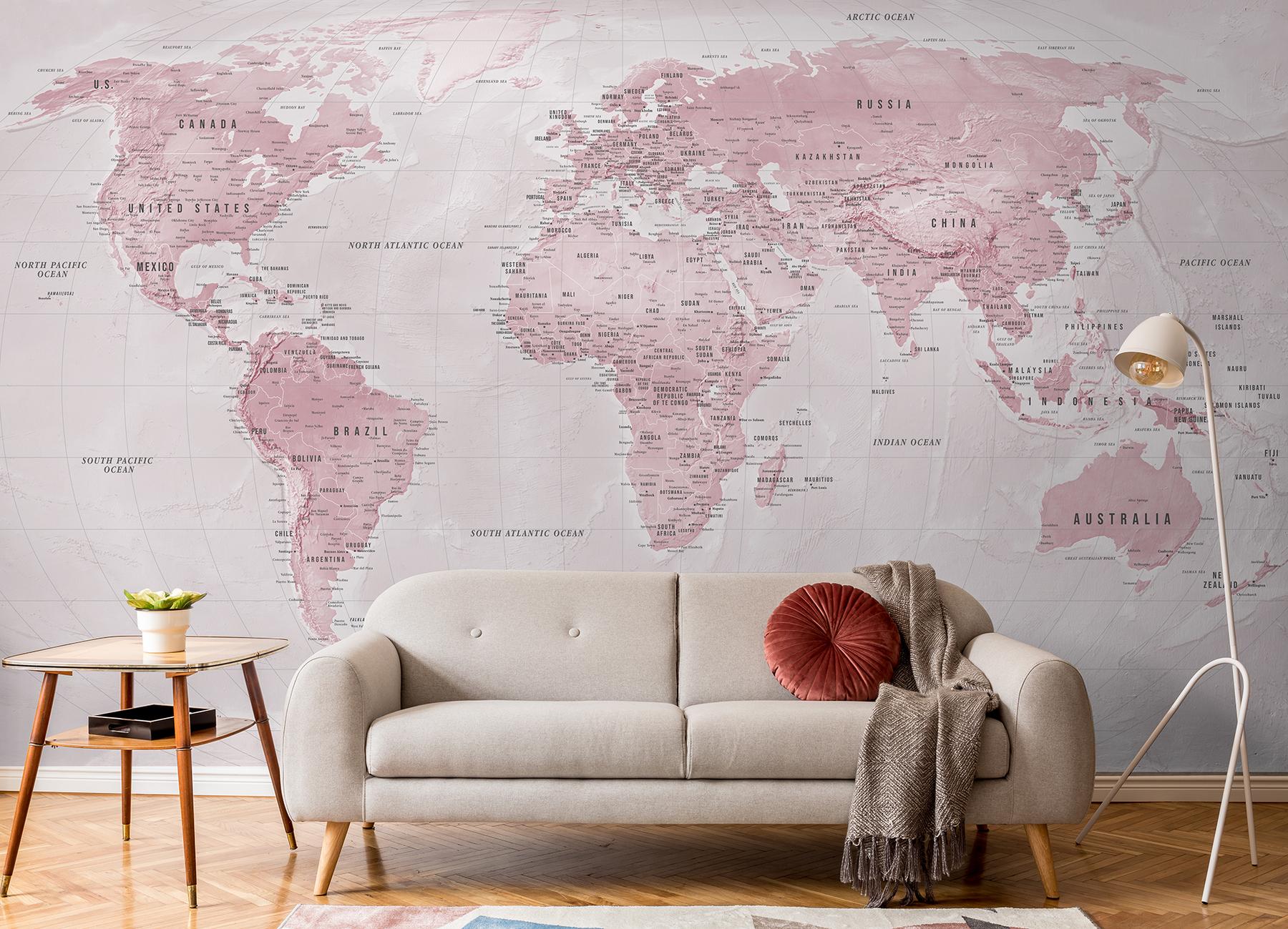 Global Geographic  World Map Wallpaper Mural