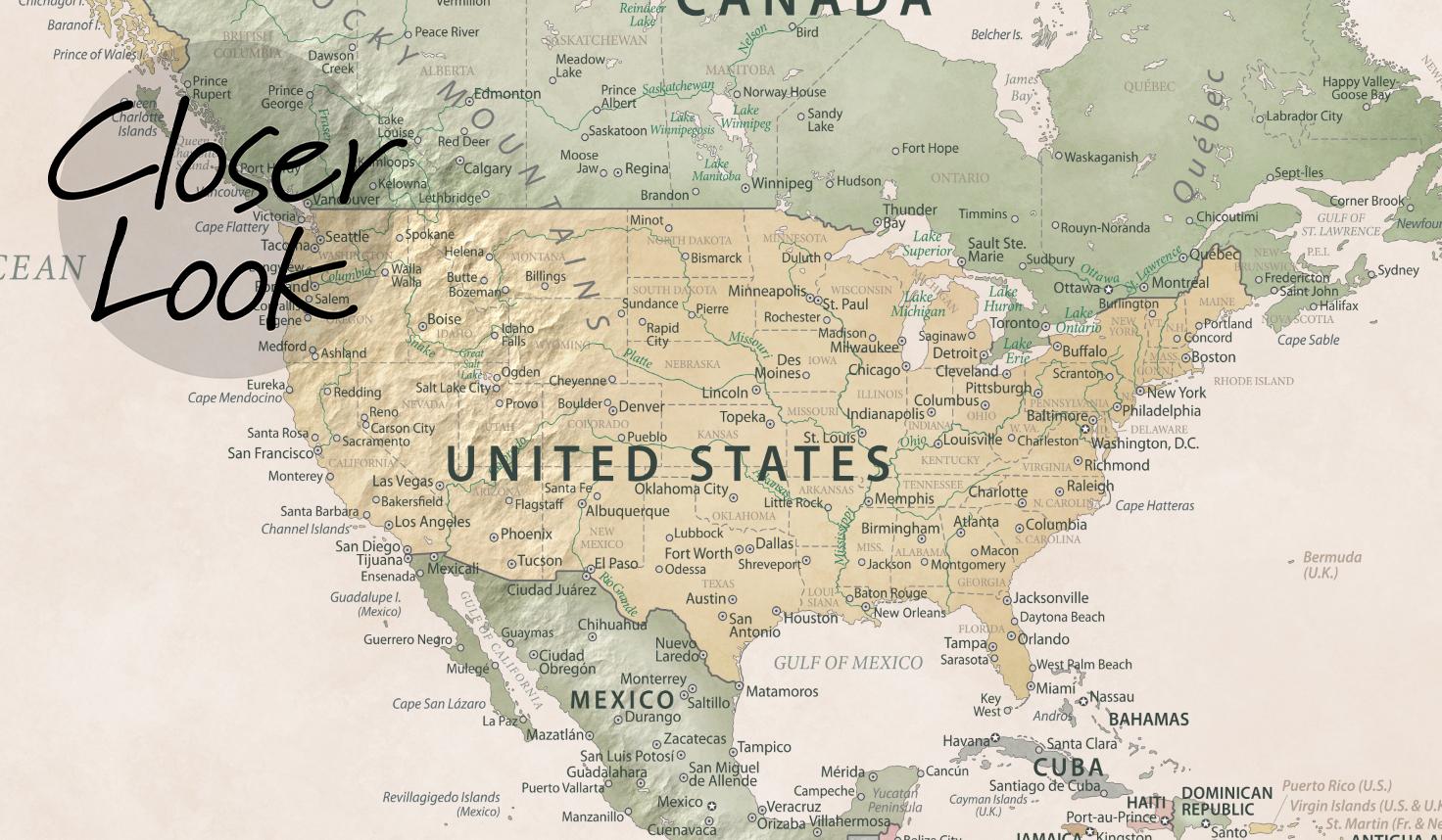 Educational Pastel World Map Wallpaper Mural