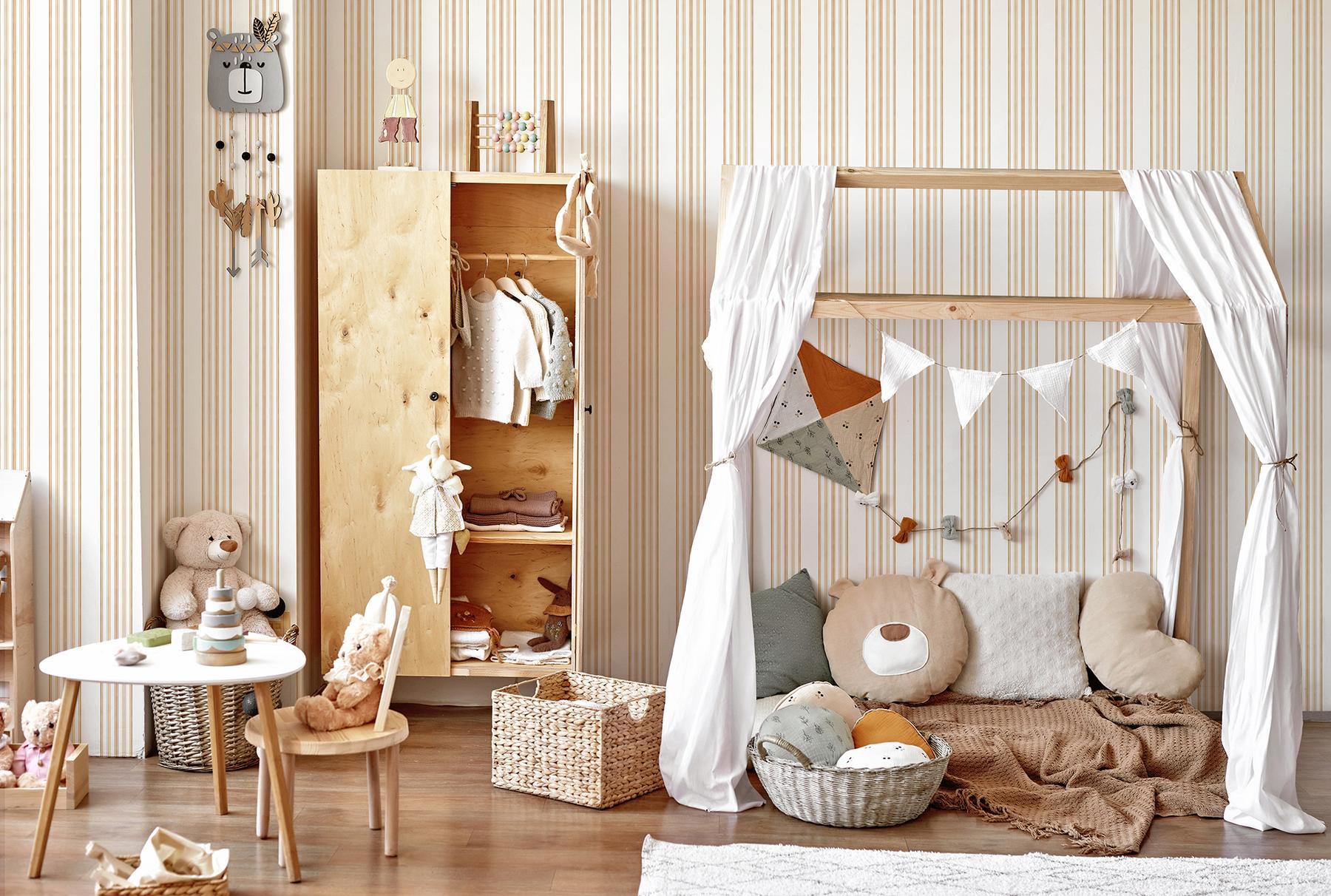 Elegant Vertical Striped Wallpaper Mural