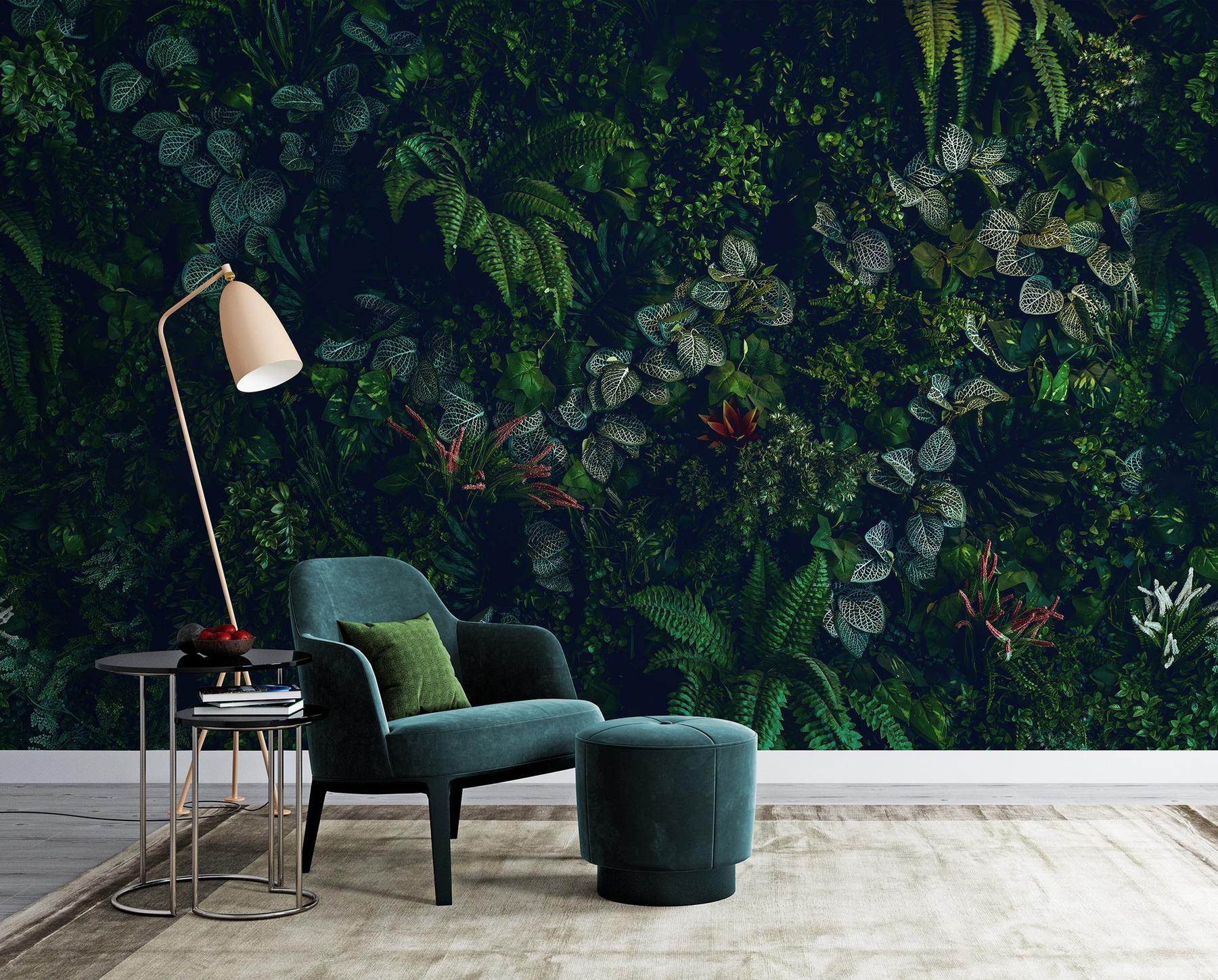 Elegant Botanical Jungle Greenery Wallpaper Mural