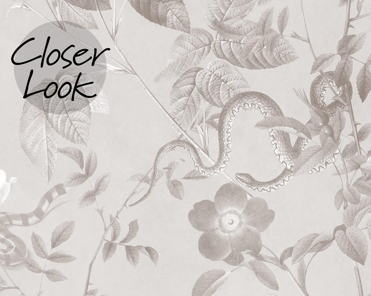 Vintage Botanical Floral Garden Dark Wallpaper Mural