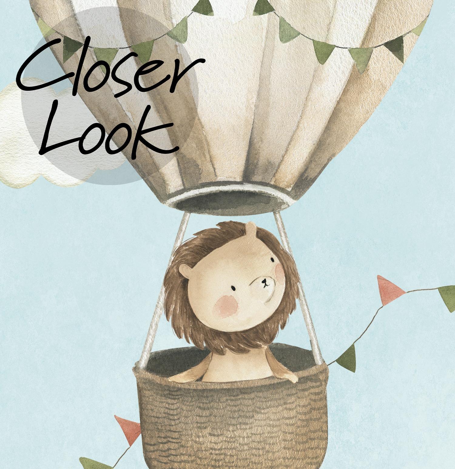 Kids Cute Cartoon Animals in Planes Pattern Wallpaper Mural