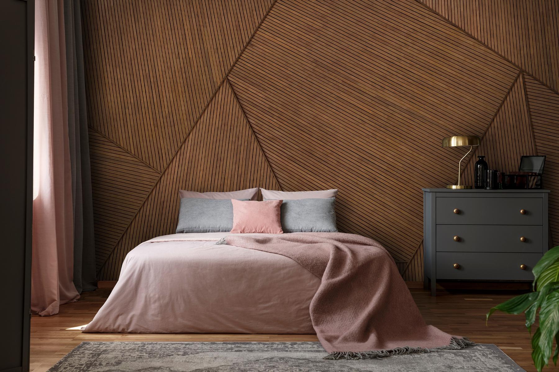 Modern Geometric Wood Effect Wallpaper