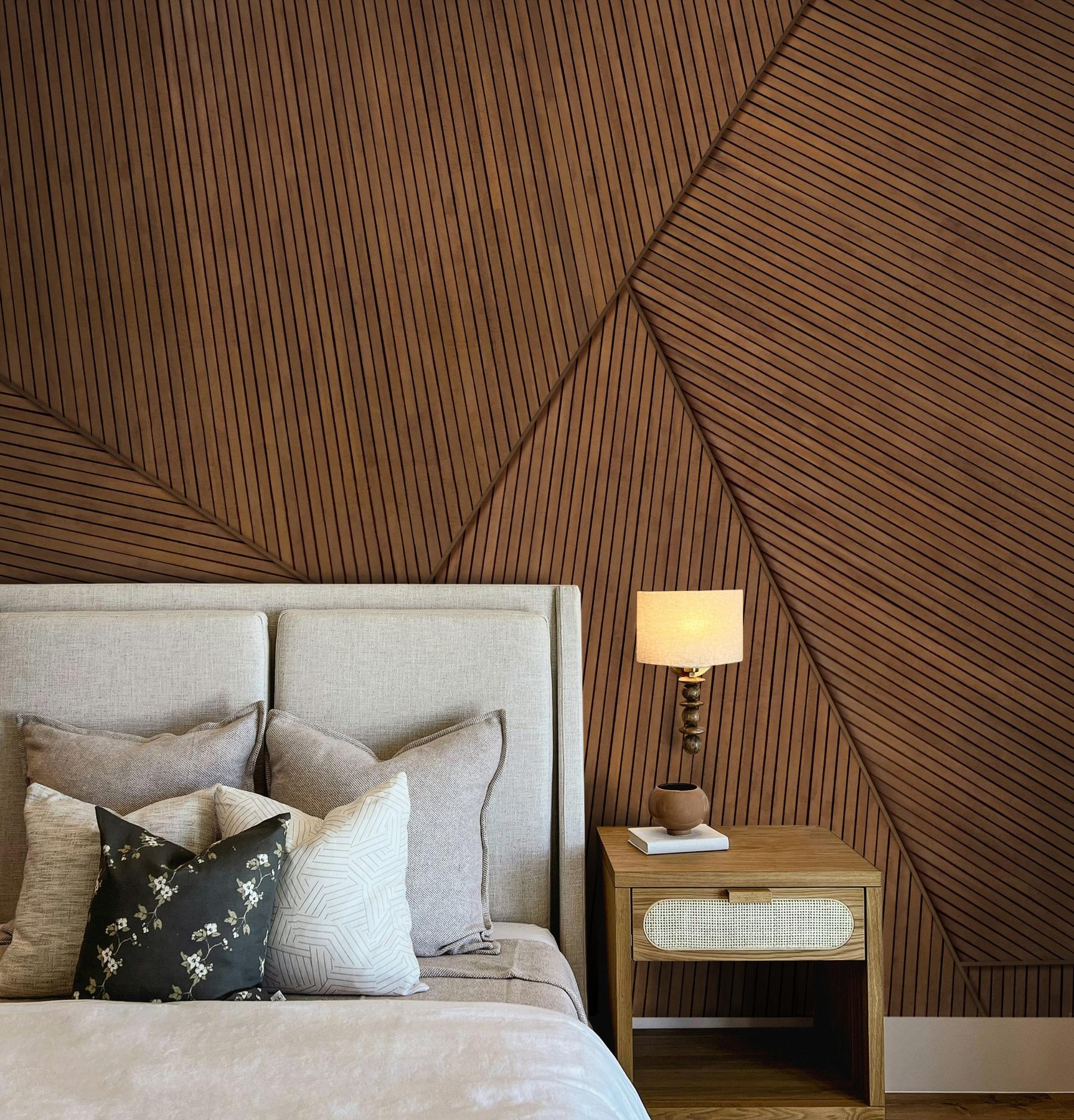 Modern Geometric Wood Effect Wallpaper
