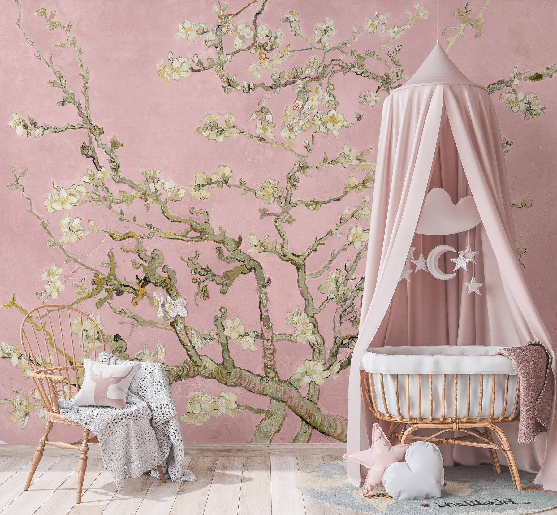 Van Gogh Almond Blossom Oil Paint Wallpaper Mural