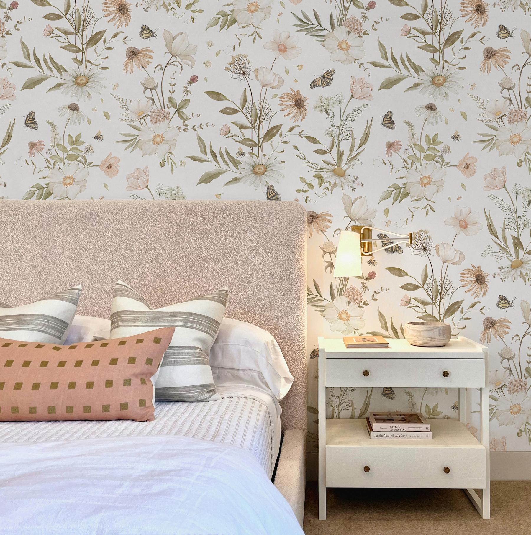 Kids Botanical Garden Wildflower Pattern Wallpaper Mural