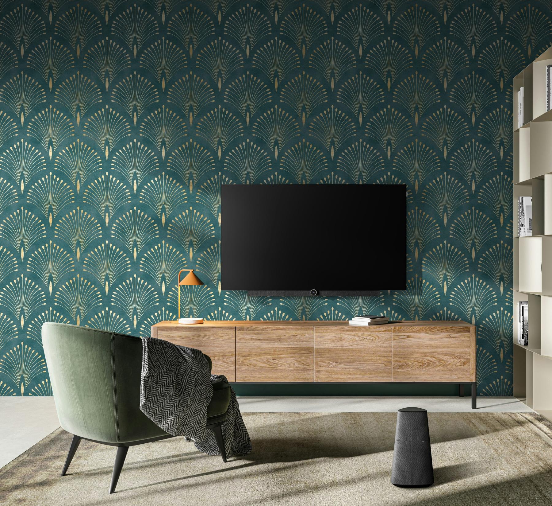Art Deco Style Fan Pattern Wallpaper Mural
