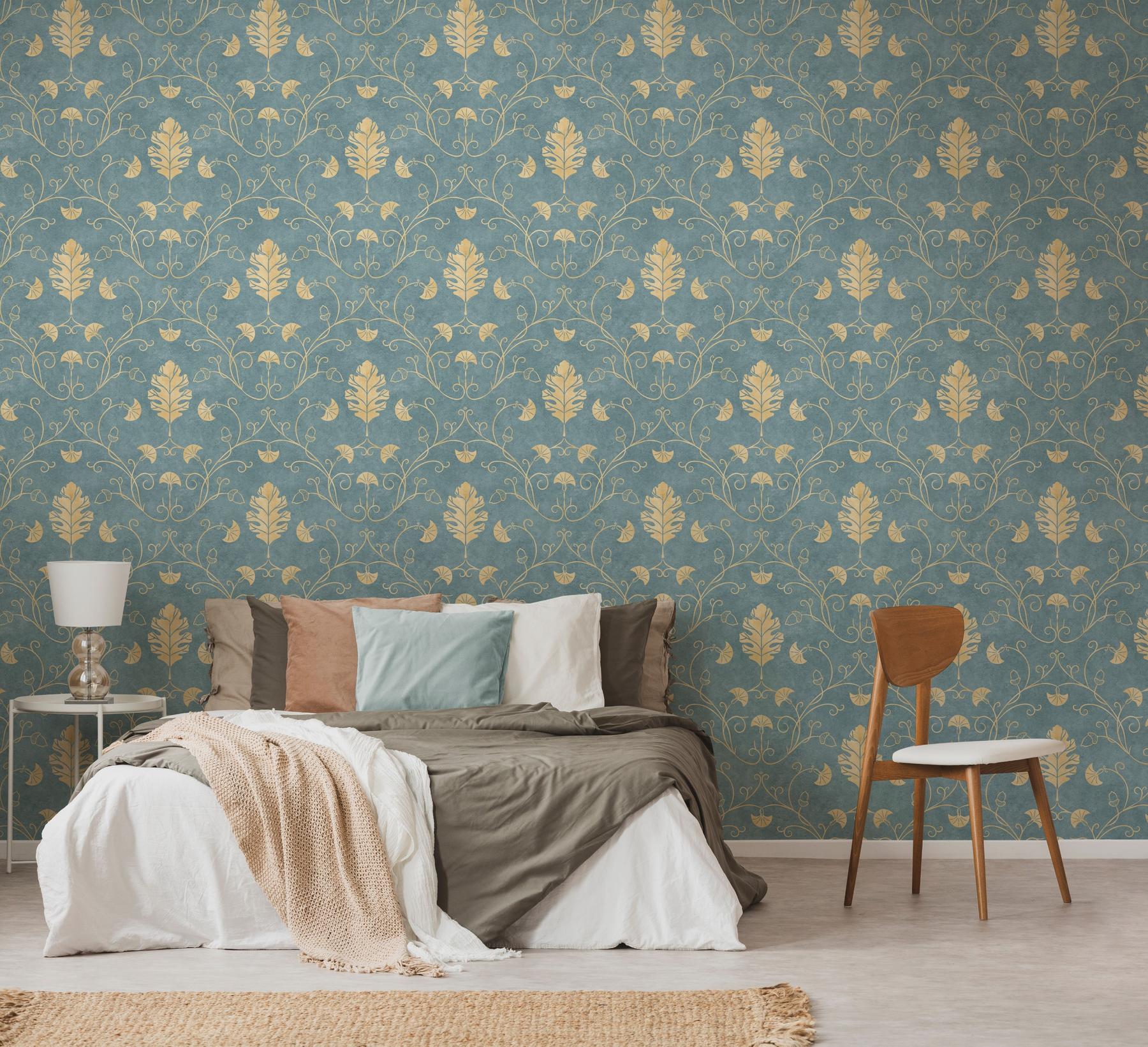 Elegant Floral Vine Pattern Wallpaper Mural