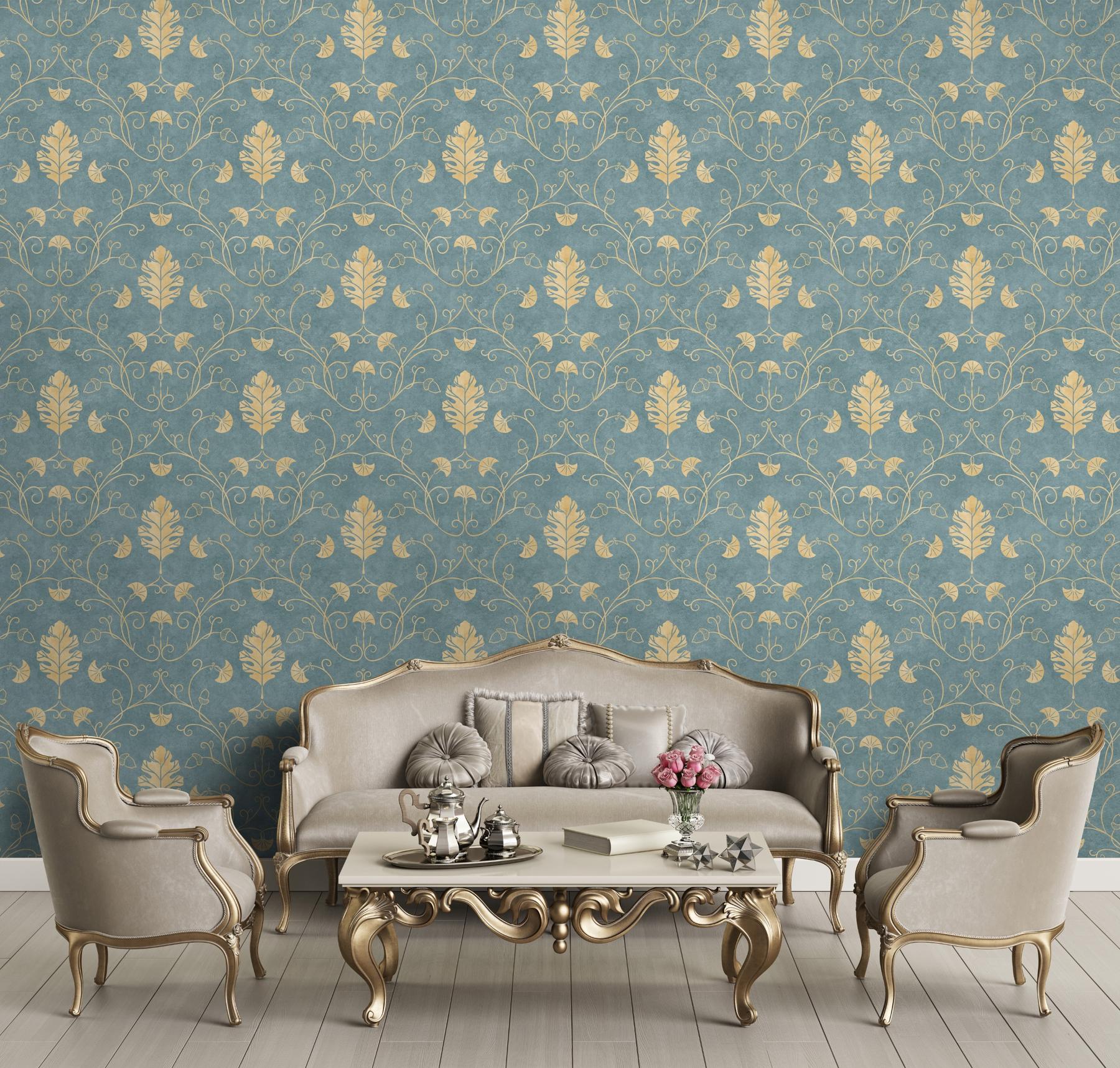 Elegant Floral Vine Pattern Wallpaper Mural