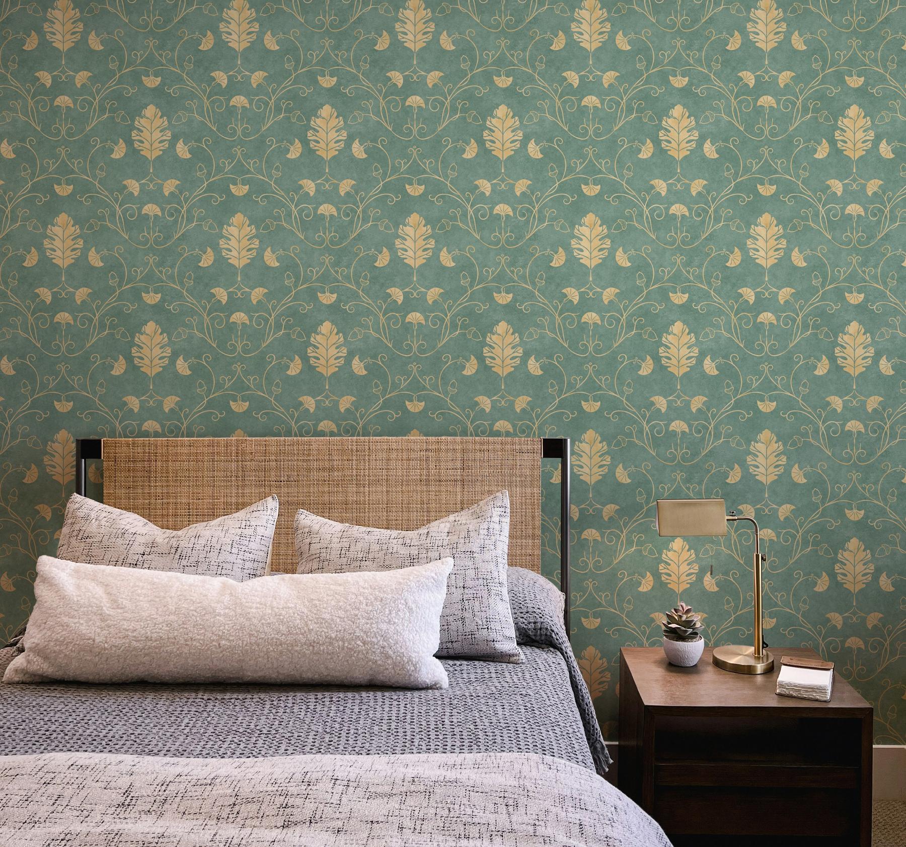 Elegant Floral Vine Pattern Wallpaper Mural