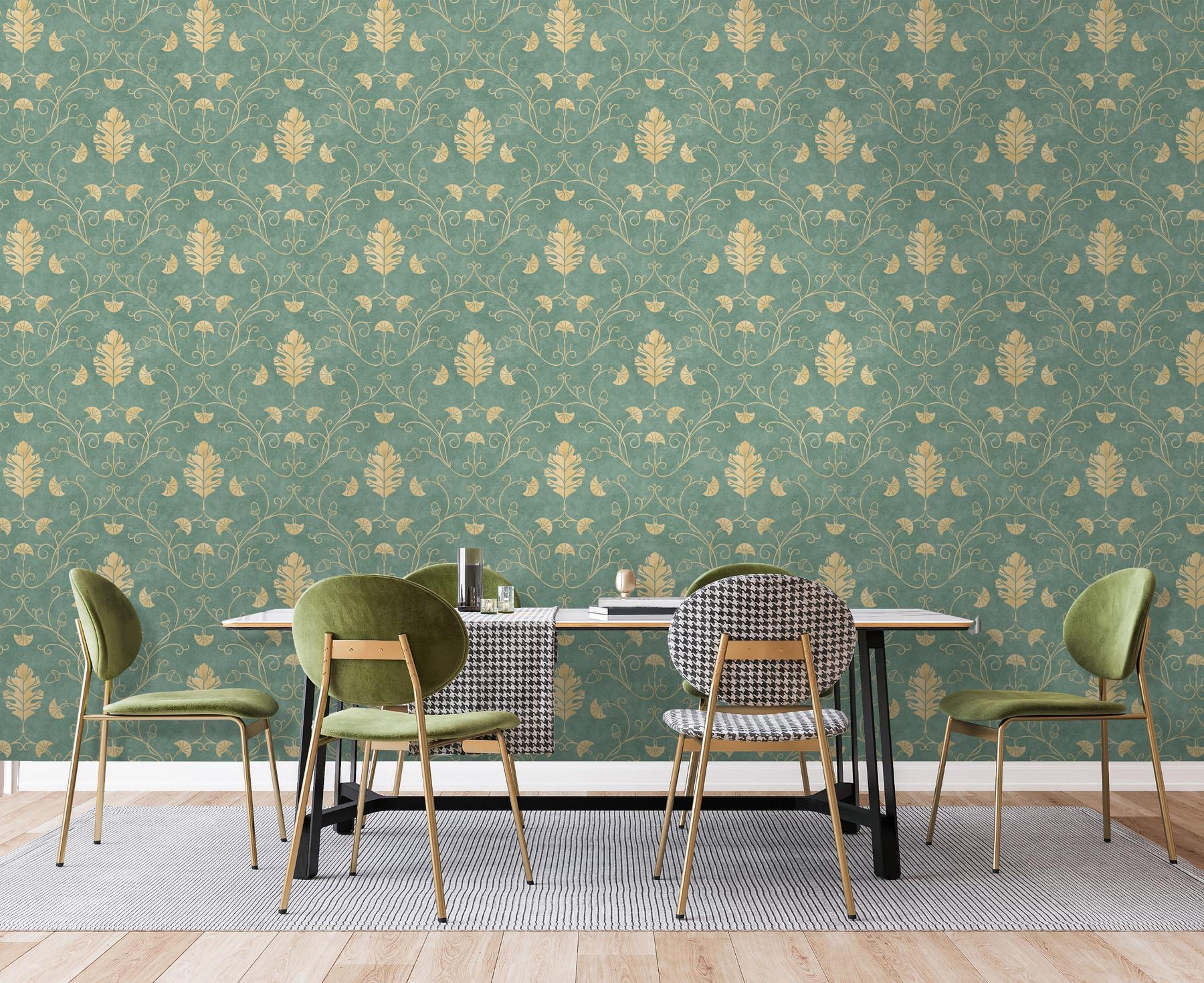 Elegant Floral Vine Pattern Wallpaper Mural