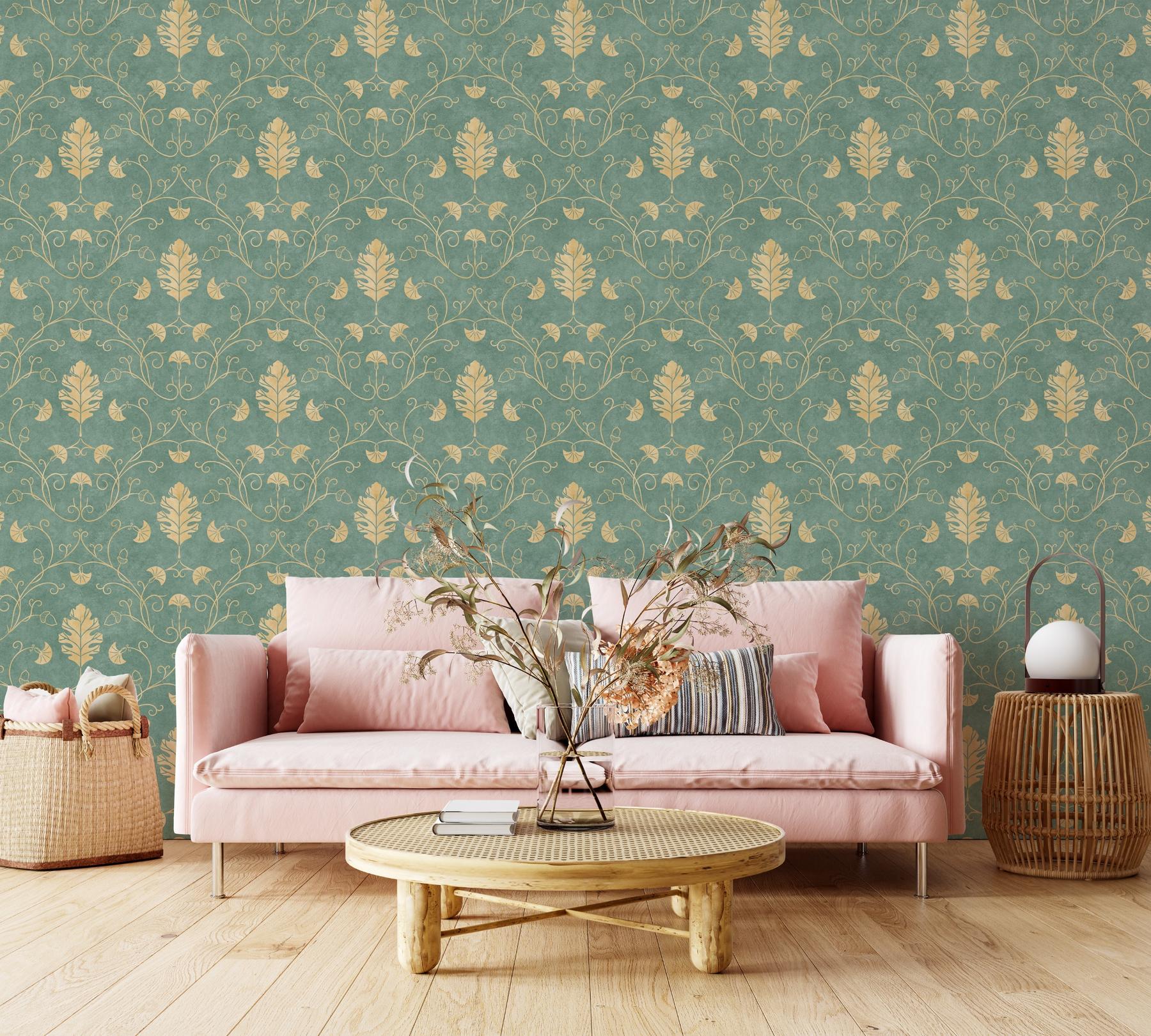 Elegant Floral Vine Pattern Wallpaper Mural
