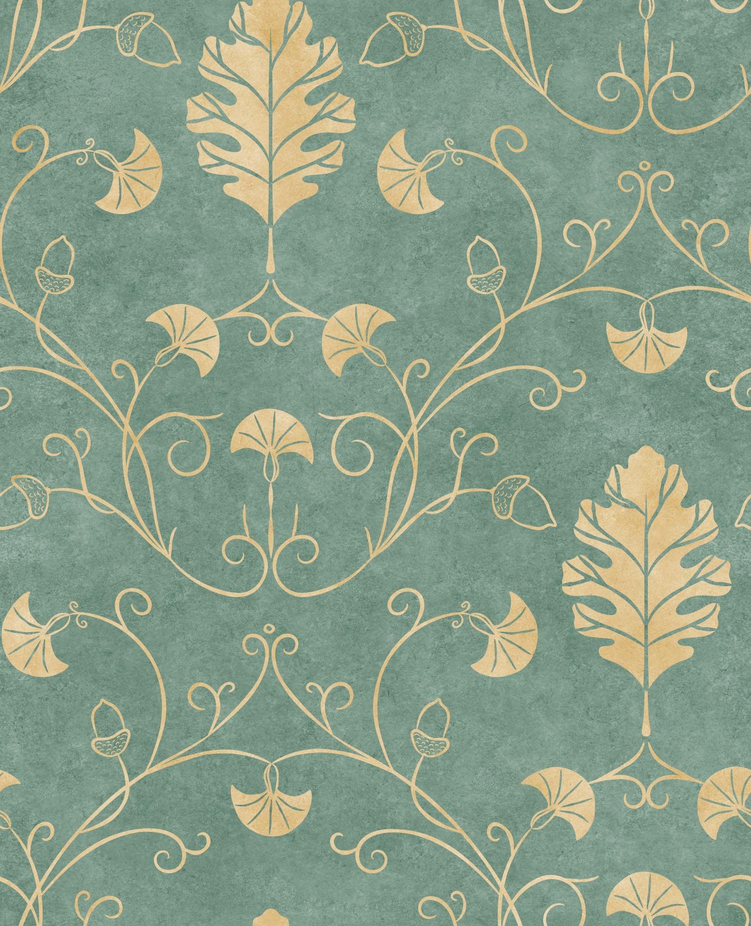Elegant Floral Vine Pattern Wallpaper Mural