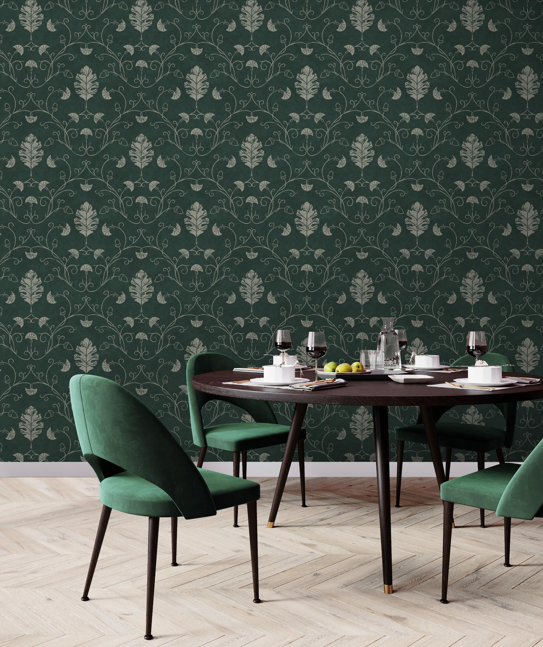 Elegant Floral Vine Pattern Wallpaper Mural