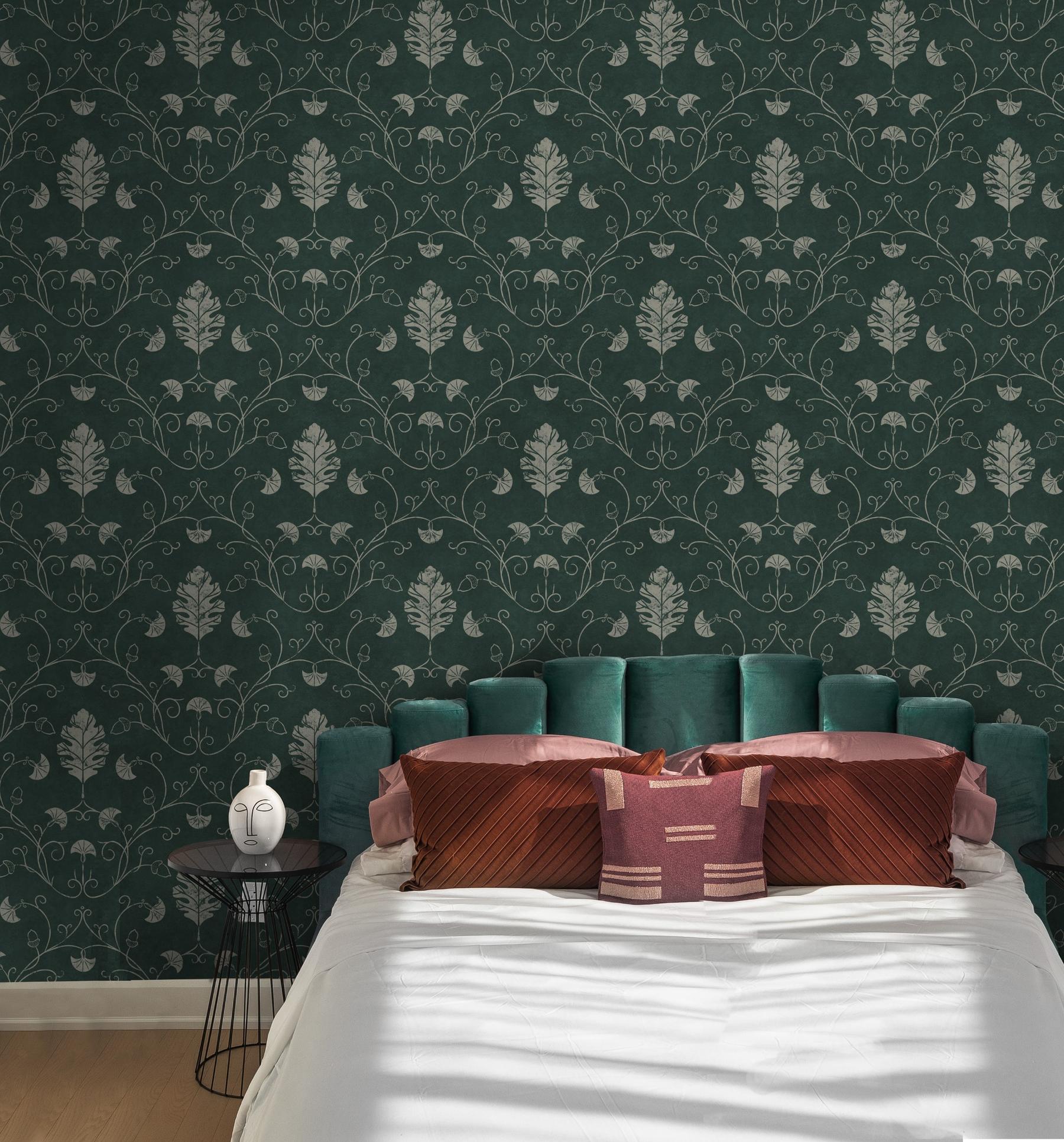 Elegant Floral Vine Pattern Wallpaper Mural